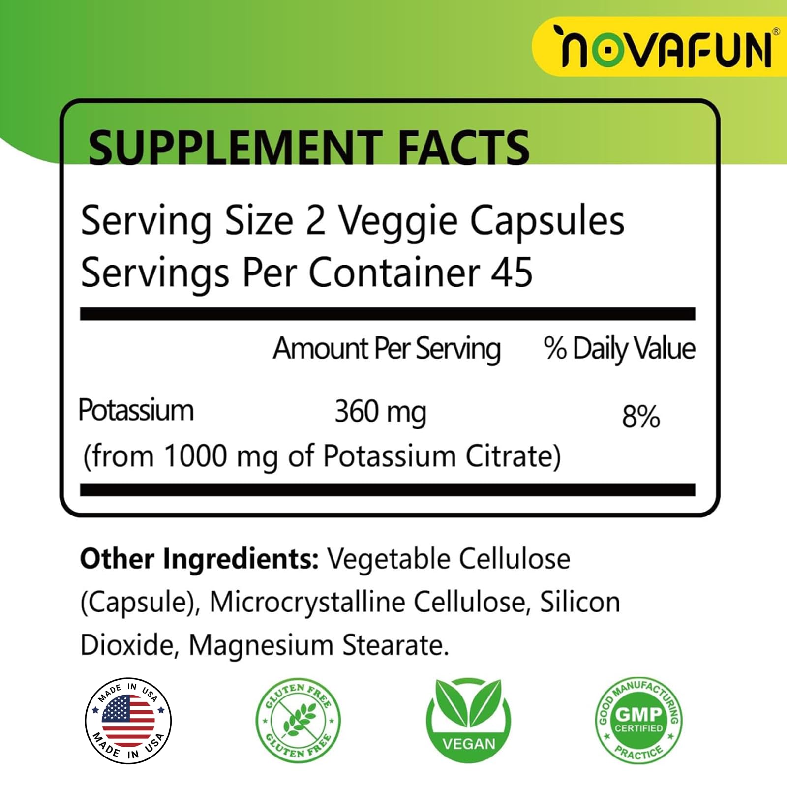 Potassium Citrate 1000mg Supplement, Muscle Health Support — Amazon image 2