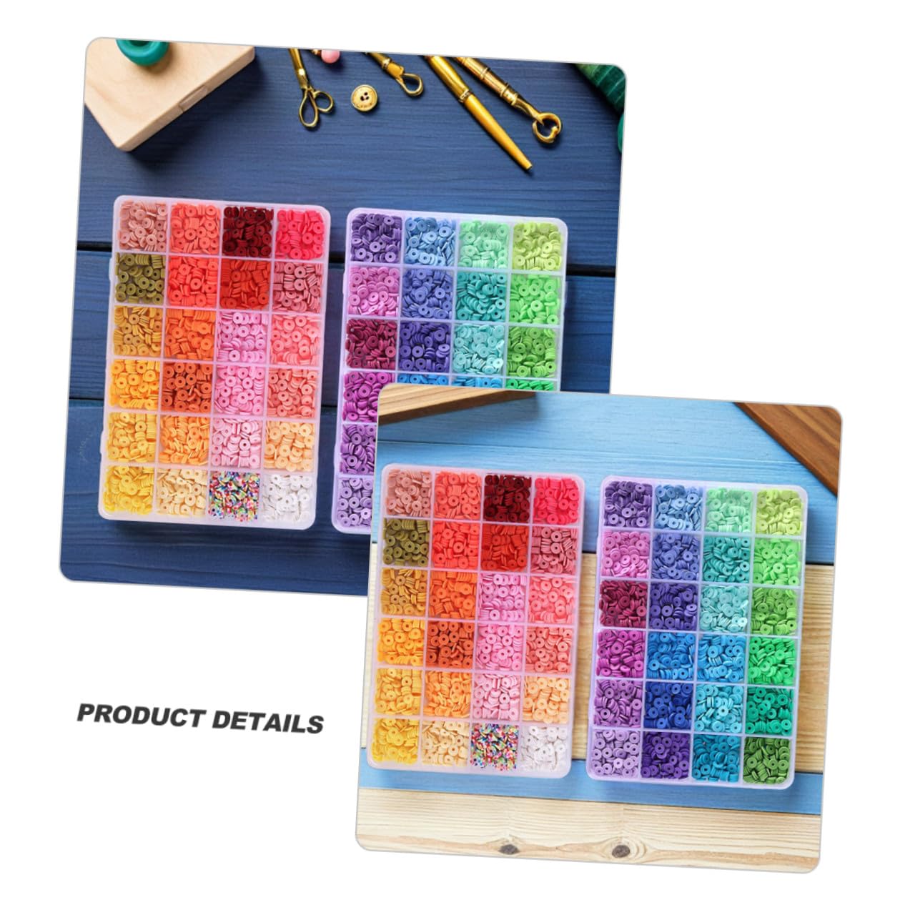 DOITOOL Kit de Pulseras y Juego de Cuentas de Arcilla Polimérica Caja de Almacenamiento, Abalorios DIY para Manualidades
