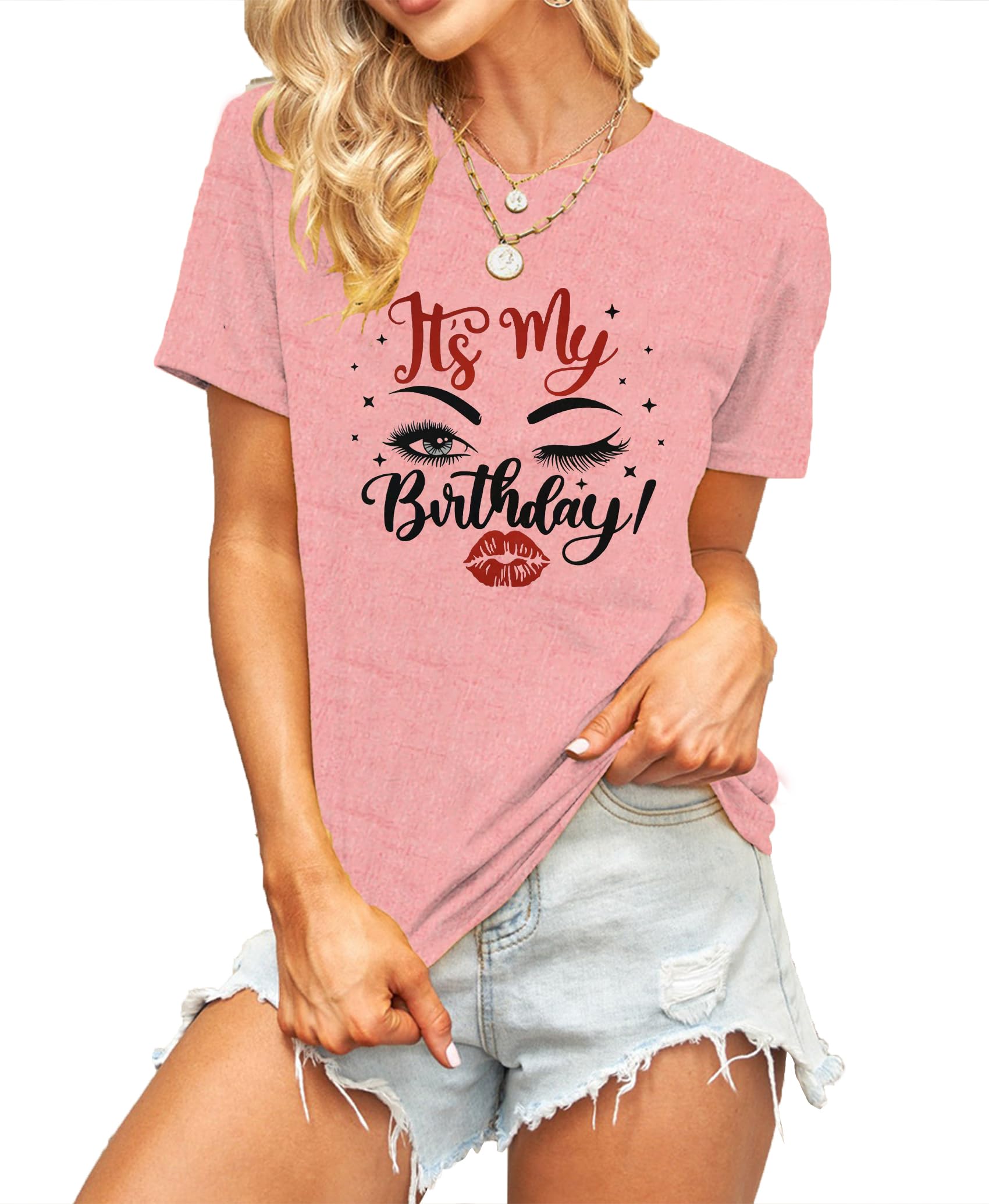 Birthday Shirts for Women Cute Birthday Girl Graphic Shirts Party Gift Tee Tops