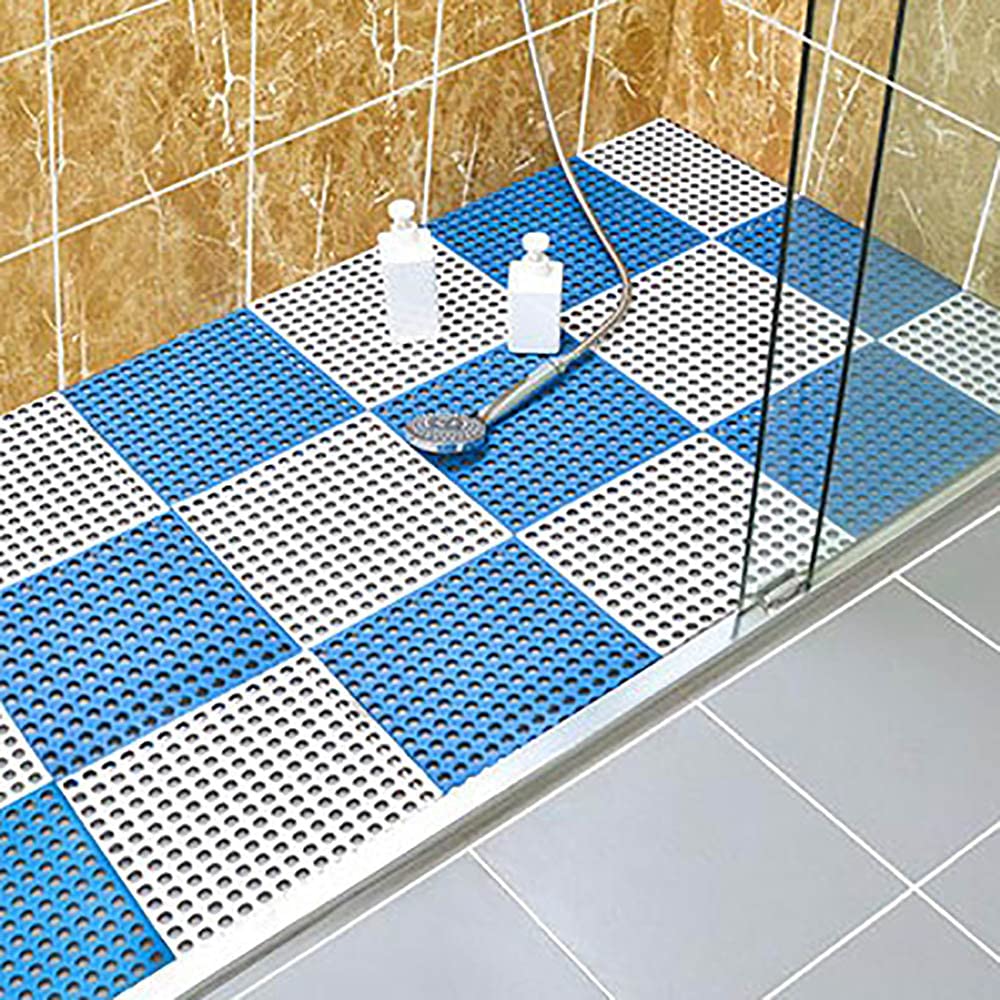 Alfombrilla de baño,Alfombrilla de Ducha Antideslizante,Alfombrilla de bañera,Alfombrillas de baño Antideslizantes,antimoho y antimoho con Orificios de Drenaje,30X30 CM