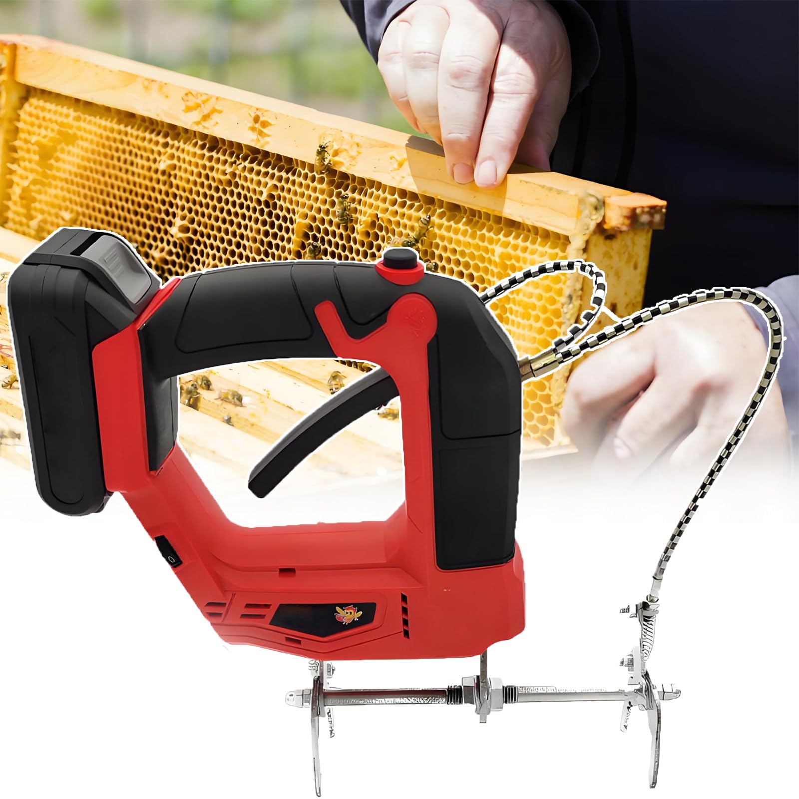 Shaker elettrico per api, senza fili, con telaio a 4 velocità, batteria a lunga durata per hobbisti e piccoli apiari, in ABS e acciaio inossidabile resistente