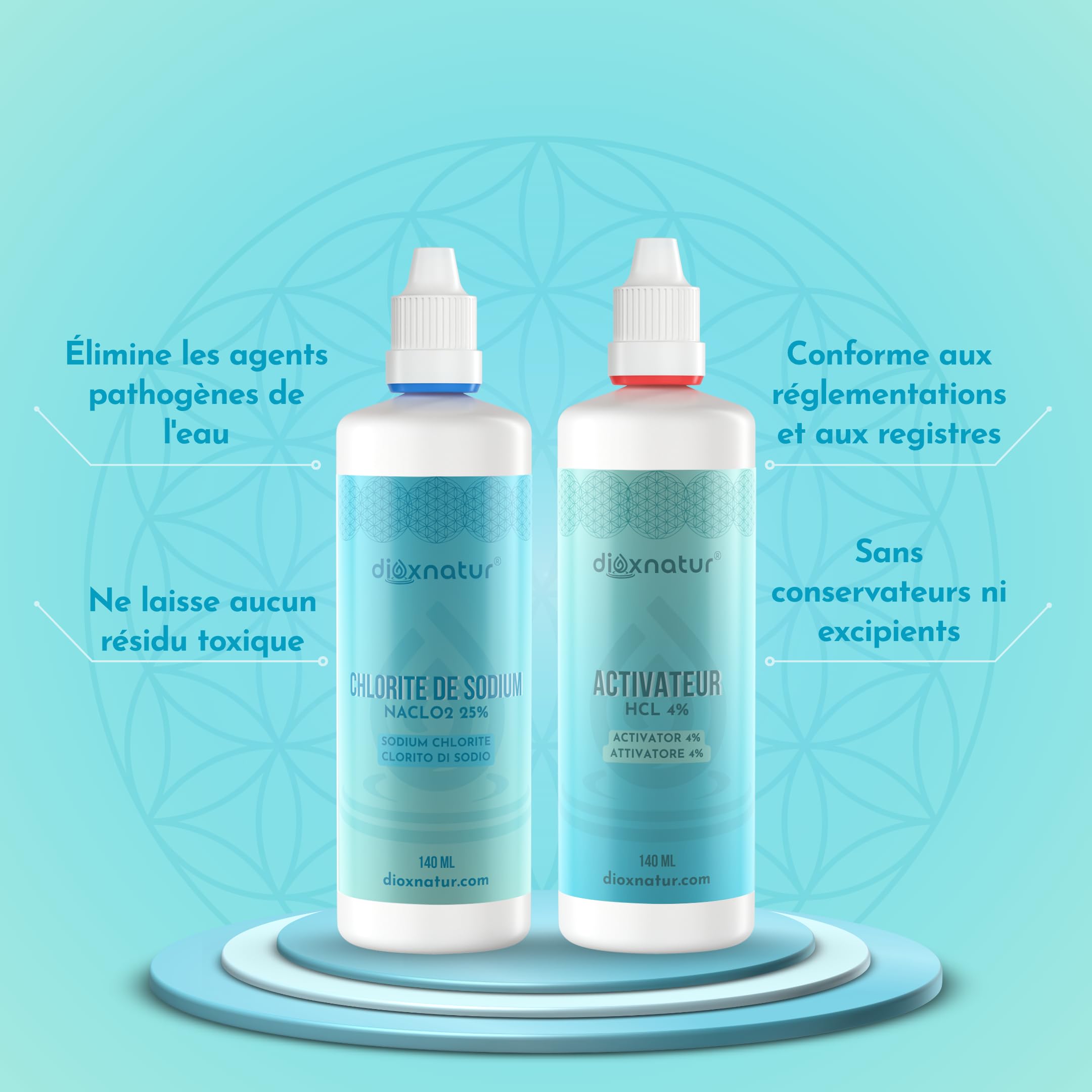 Kit de production de dioxyde de chlore 140ml - Non destiné à la consommation humaine (Direct)