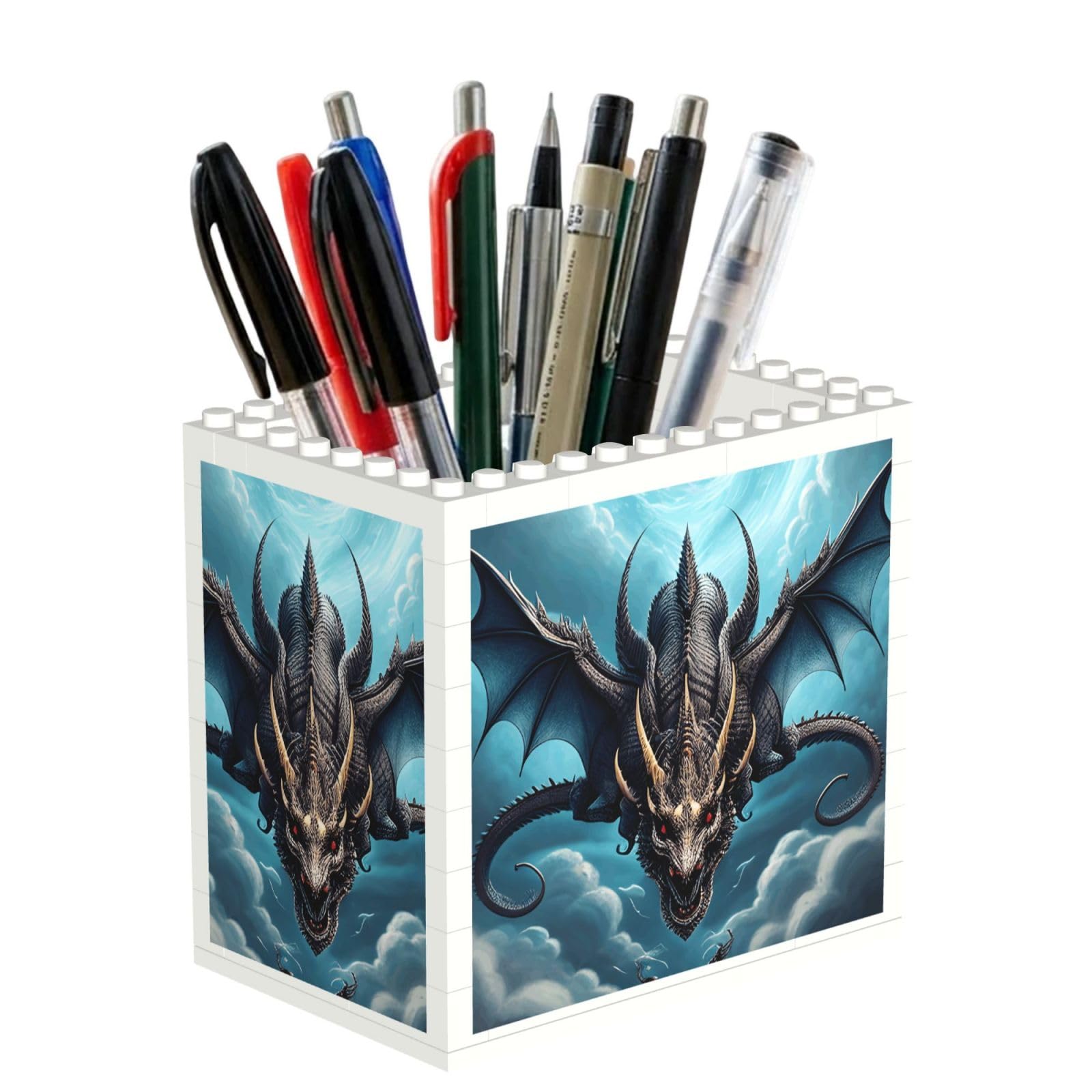 SXZVVBN Flying Dragon Building Block Desk Tidy ABS Organiser