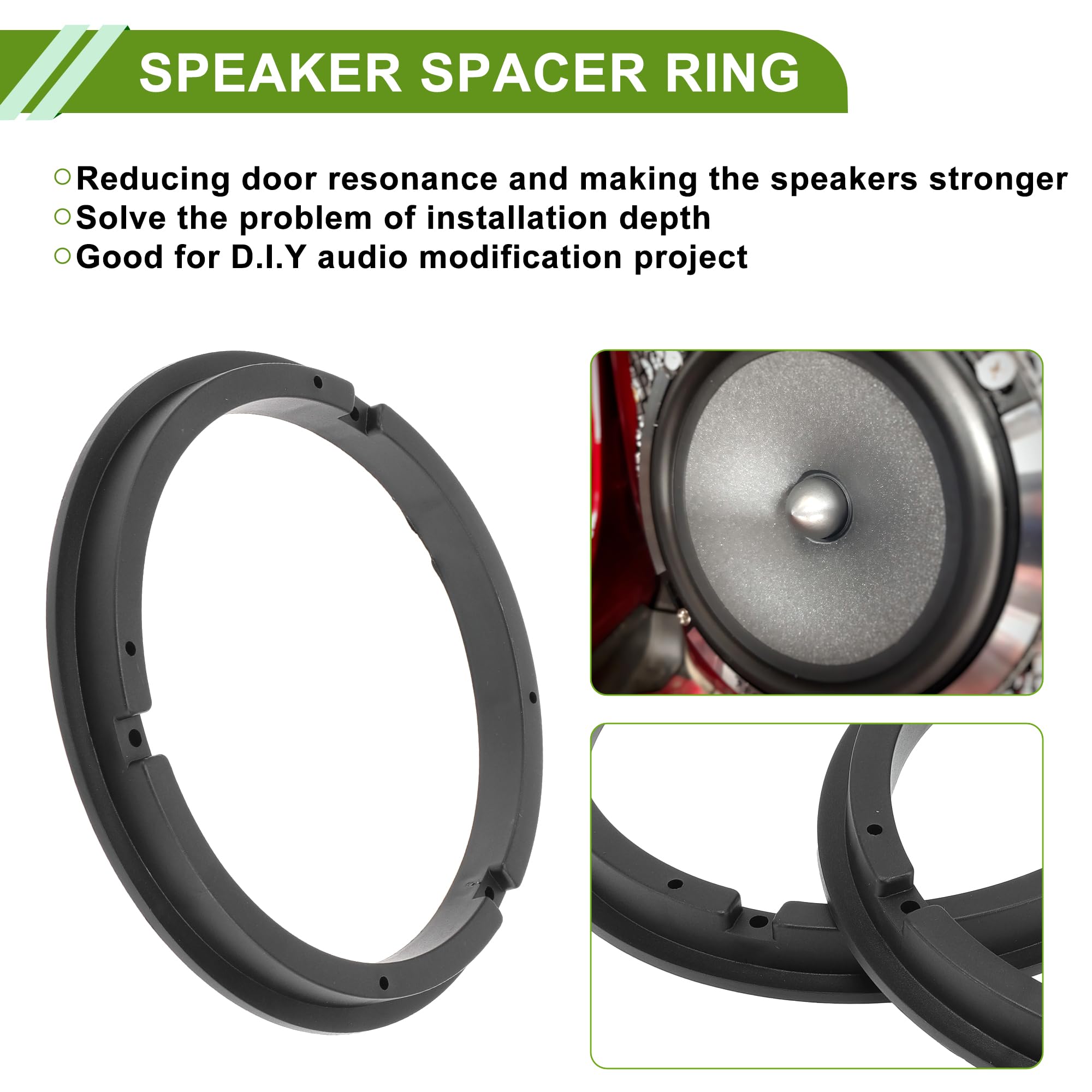 Adaptateur HP pour Suzuki Grand Vitara 2 05-15 2 Pièces | Noir, Étanche, ABS, Pour 6.5", 2 Pièces, 16mm Profondeur, Pour Suzuki Swift 05-10, Splash 08-14, SX4 06-14