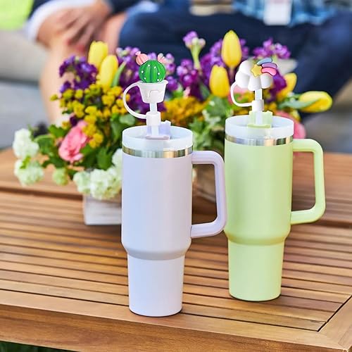 Vista 34 de Stanley - 3 fundas de popote Stanley de 0.4 pulgadas/0.394 in, bonitas fundas de popote Stanley, protector de popote Stanley, fundas de popote