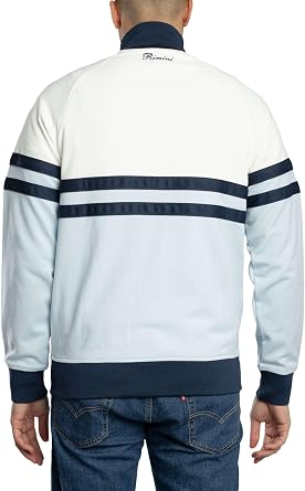 ellesse Men's Rimini Track Top Jacket Off White/Light Blue