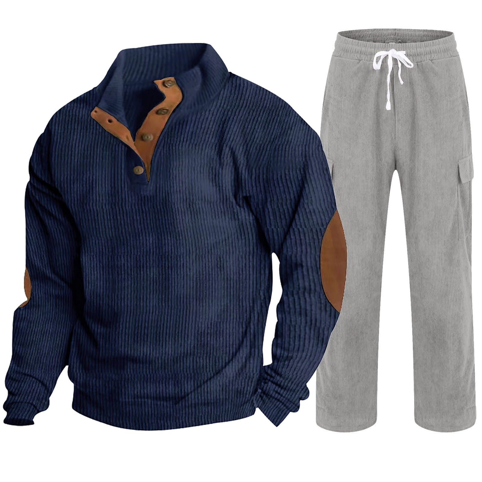Ensemble chemise et pantalon pour homme, ensemble décontracté