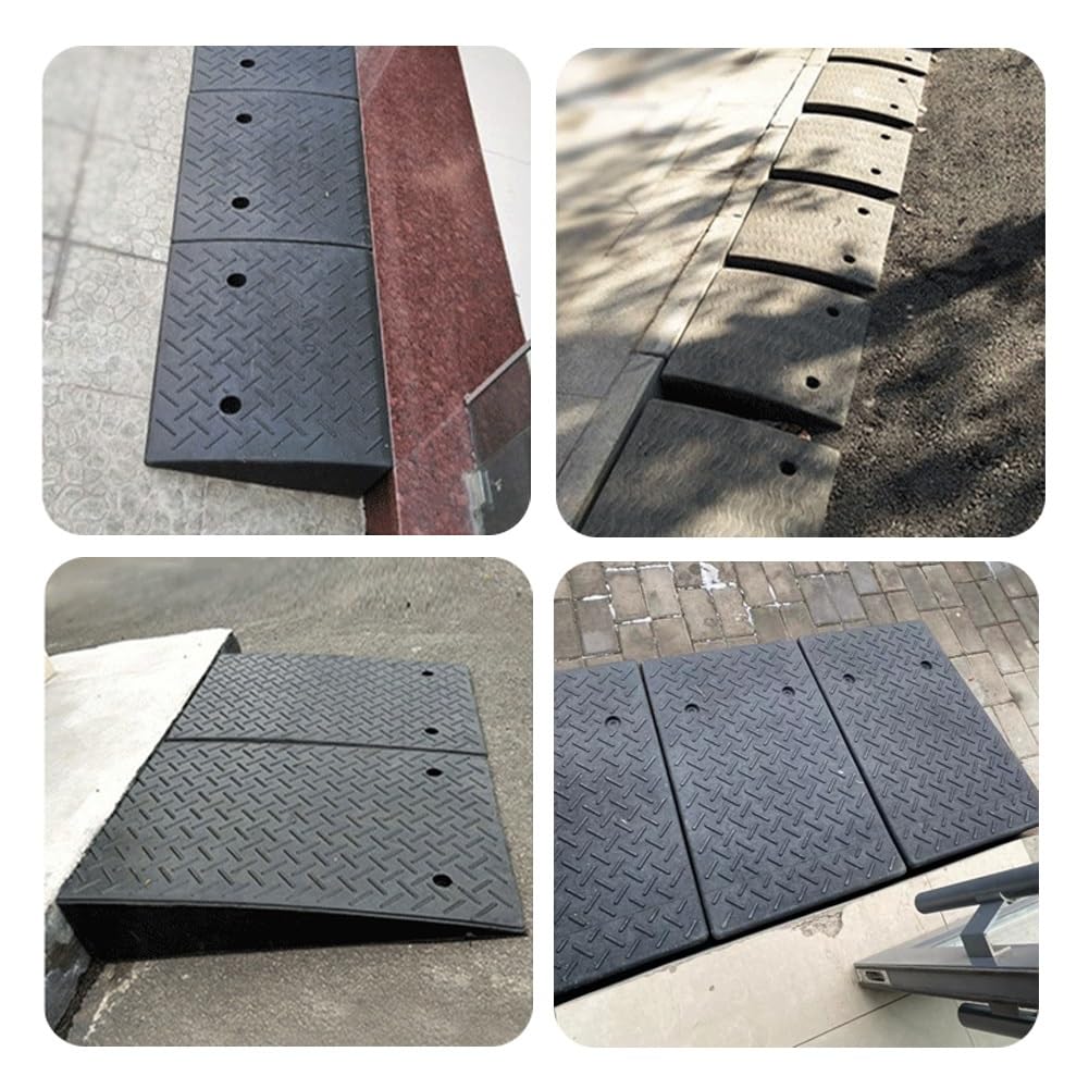 Rampa di Marciapiede in Gomma Alta 20 cm, Rampa per Soglia per Carichi Pesanti, Rampa di Carico Portatile per Auto, Sedie a Rotelle, Motociclette, Tosaerba, Carrelli e Biciclette