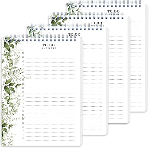 Juego de 4 blocs de notas de lista de tareas diarias tamaño B5 68 x 95 pulgadas bloc de notas de lista de tareas diarias impresión de acuarela de