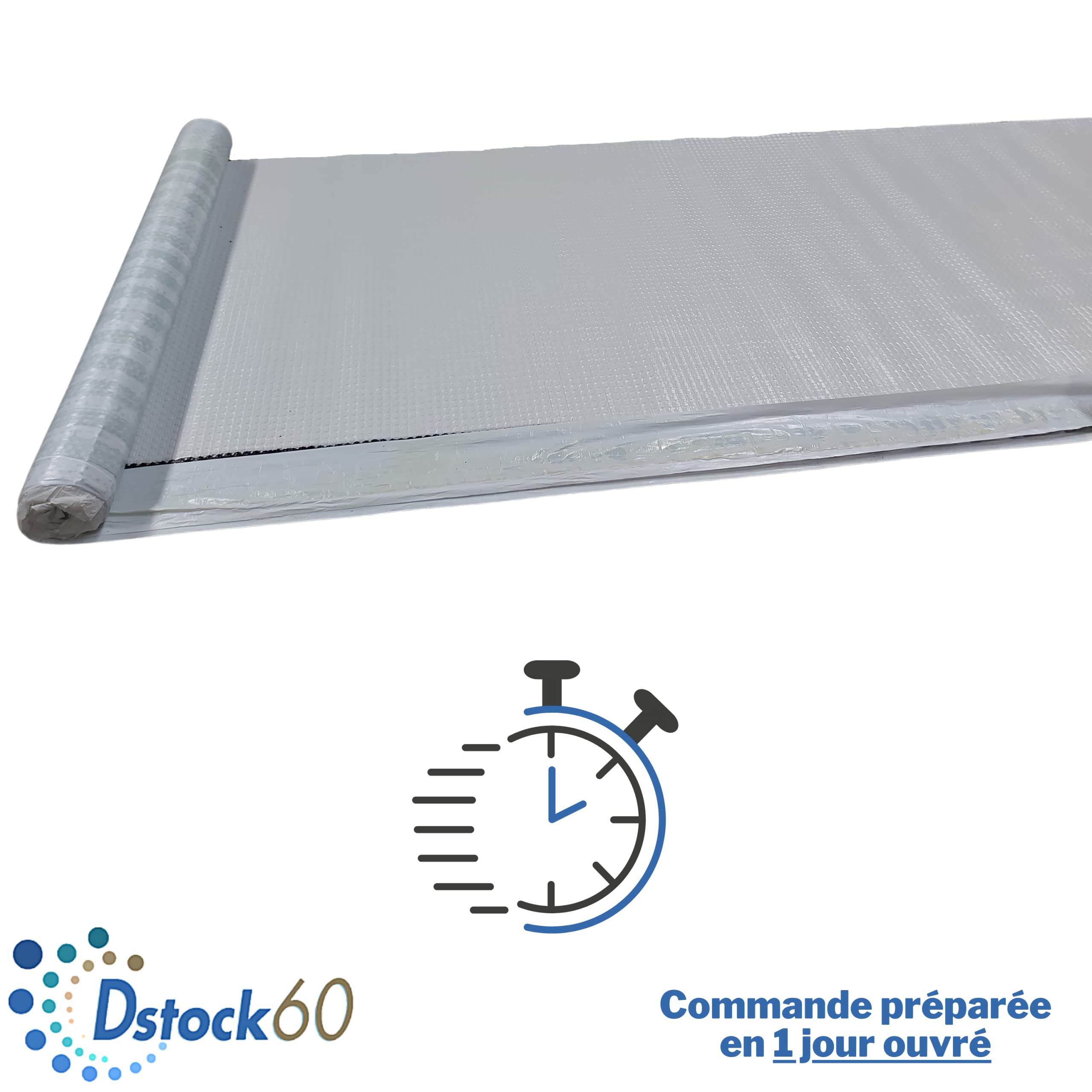 DSTOCK60 - Rouleau 2 Mètres de chape bitume paxalu blanc – Largeur 1 m – Couvre 2m² - Découpe au mètre - Etanchéité souple pour toiture, cabane, niche...
