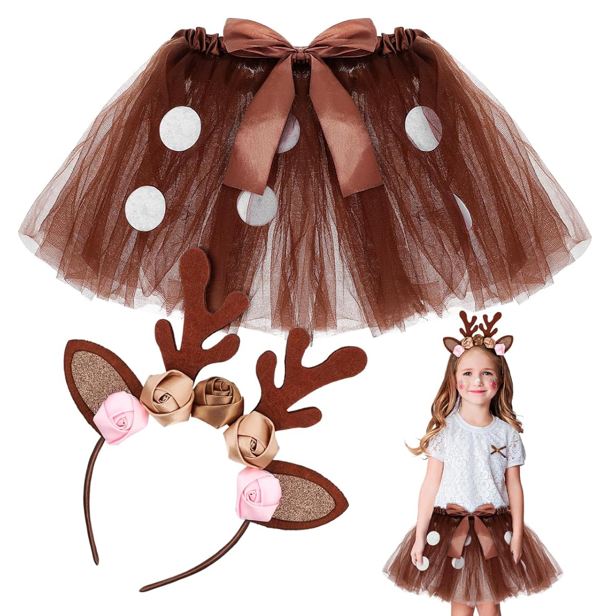 Disfraz de Reno con Diadema para Niñas miniatura 7