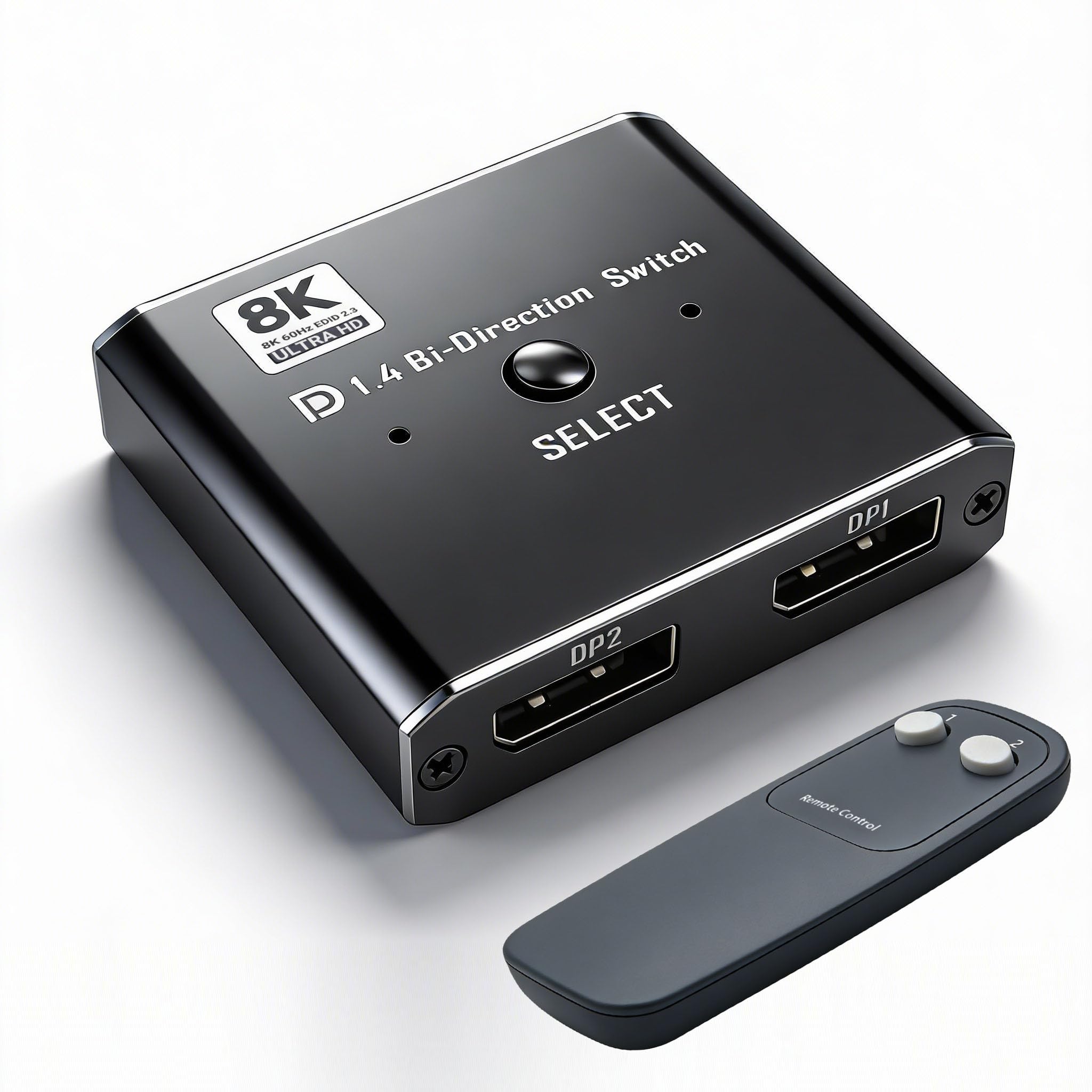 Photo 1 of Rantecks DP1.4 Bi-Directional Switch DisplayPort Switch 8K@60Hz DP Switcher with Remote Control Supports 4K@120Hz 1080P@240Hz Compatible with DP1.3/1.2/1.1/1.0 for PC Monitor Gaming Console