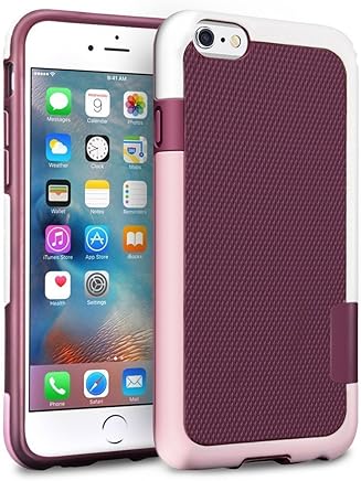HanLuckyStars Funda iPhone 6s Plus TPU Funda Carcasa para iPhone 6/6s Plus, iPhone 6 Plus Funda con [Ultra Fina][Anti-Ara?azos][Anti-Choques](Rosa/Blanca)