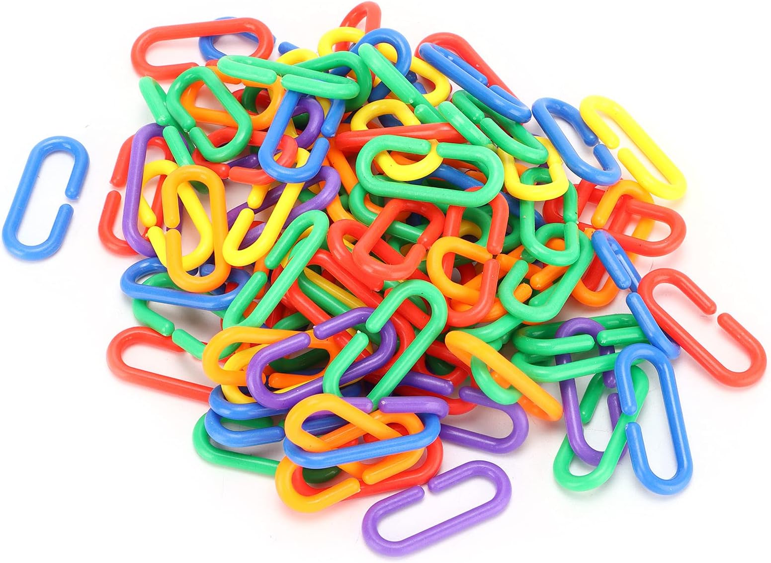 Plastic Chain Links Plastic Chain Links, Colorful C Clamp/Holder DIY Educational Learning Toys for Children Classroom Bird Sugar Glider Rat Small Pet Cage Climbing Chew Toys Bird