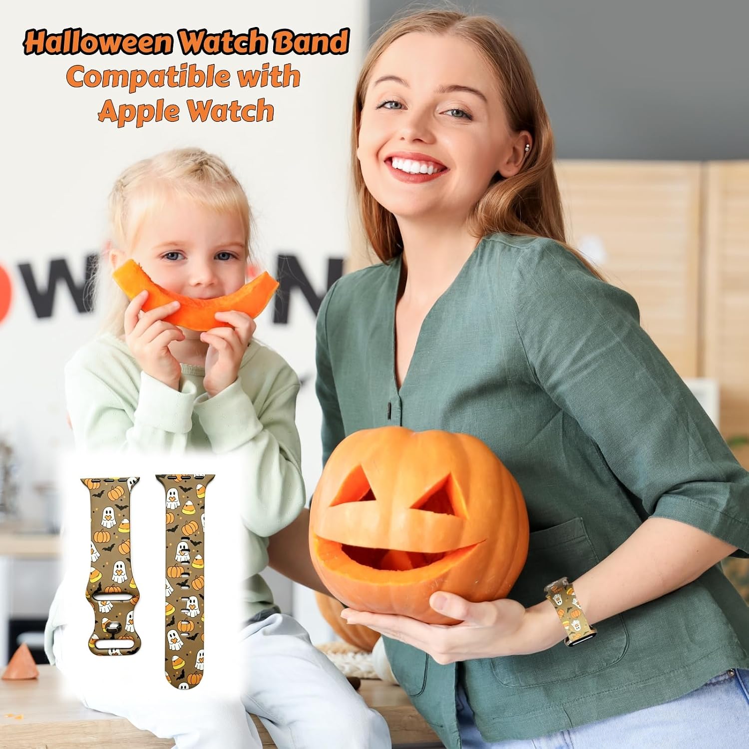 Chirstmas Halloween Band Compatible with Apple Watch Bands 40mm 38mm 41mm 44mm 45mm 42mm 49mm Women Men,Soft Wristband Waterproof Replacement Sport Strap for iWatch Bands Series 9 8 7 6 5 4 3 2 1 SE Ultra image 3