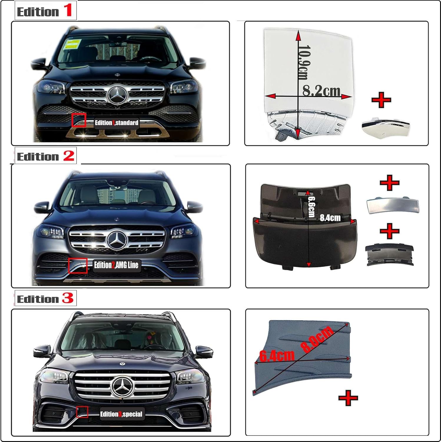 Front Tow Cover for 20-24 Mercedes-Benz GLS W167 AMG line Fit GLS320 GLS350d GLS400d GLS450 GLS580 GLS600 GLS63 2020 2021 2022 2023 2024 Bumper Towing Hook Eye Cap