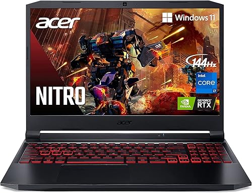Acer Nitro 5 Laptop para juegos, Intel 8-Core i7-11800H, pantalla IPS FHD de 15.6 pulgadas, 144 Hz, NVIDIA GeForce RTX 3050 Ti 4GB GDDR6, 16GB DDR4