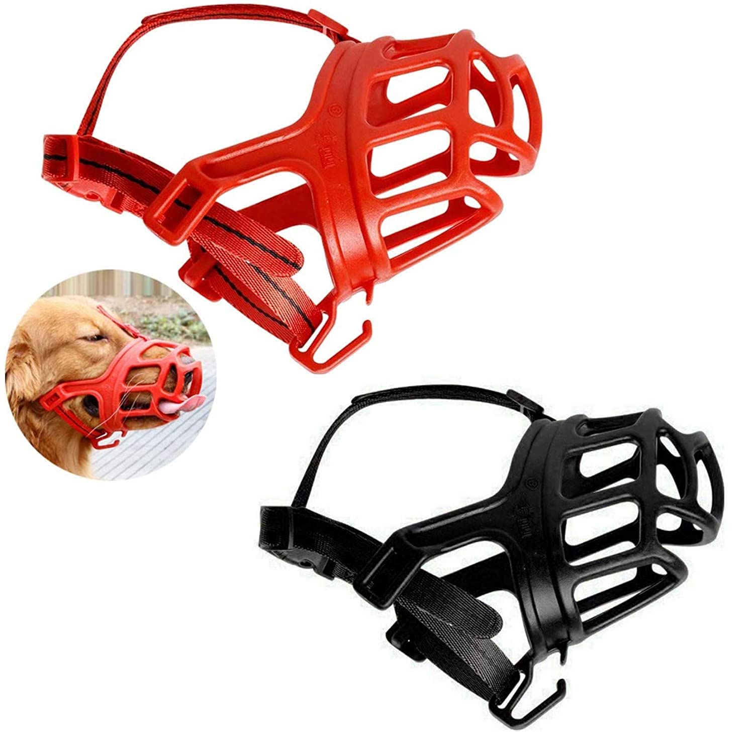 RvPaws Dog Muzzle, Breathable Basket Muzzles for Small, Stop Biting, Barking and Chewing, Best for Aggressive Dogs (Small, Red) (B09J28J8B6) Amazon Price History, Amazon Price Tracker