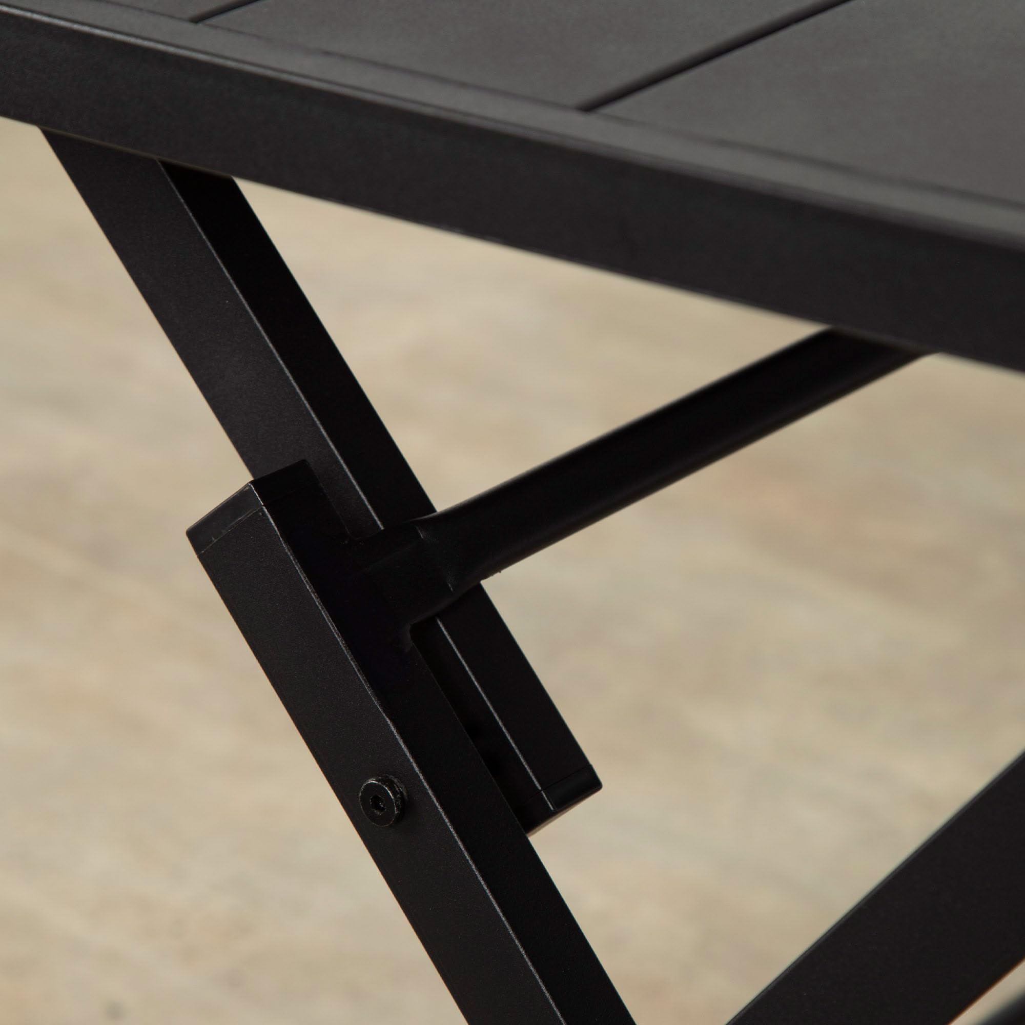 AKTIVE Mesa Plegable jardín 120x75x70 cm, Acero Negro Resistente, Agujero para sombrilla (no incluida), Apta para 4 Personas, Máx 30 kg, Optima para Exterior e Interior, Jardines y terrazas (61148)