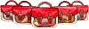OWLSOME Trendybag Red&Blue Top-handle Party Goodie bags, Grip n’ Seal 20 Pcs Birthday Bags with Stand-up bottom Large, Red