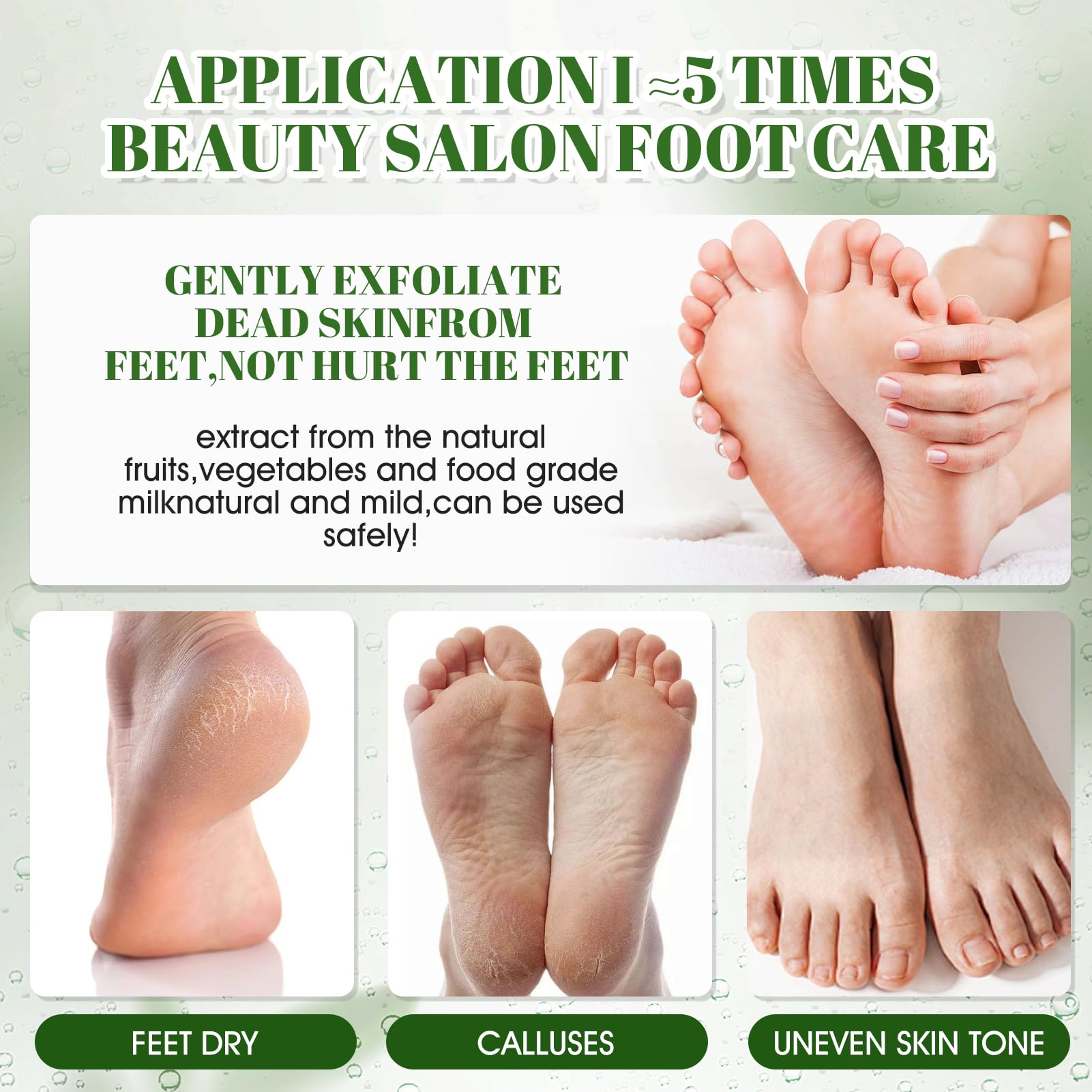 Masque Pieds, masque pieds Très Secs et Abîmés, 6 Paires Masques Pied Peeling Exfoliant pour Nourrissant Callosités, Crevasses et Pied Secs, Rendre la Peau Plus Lisse