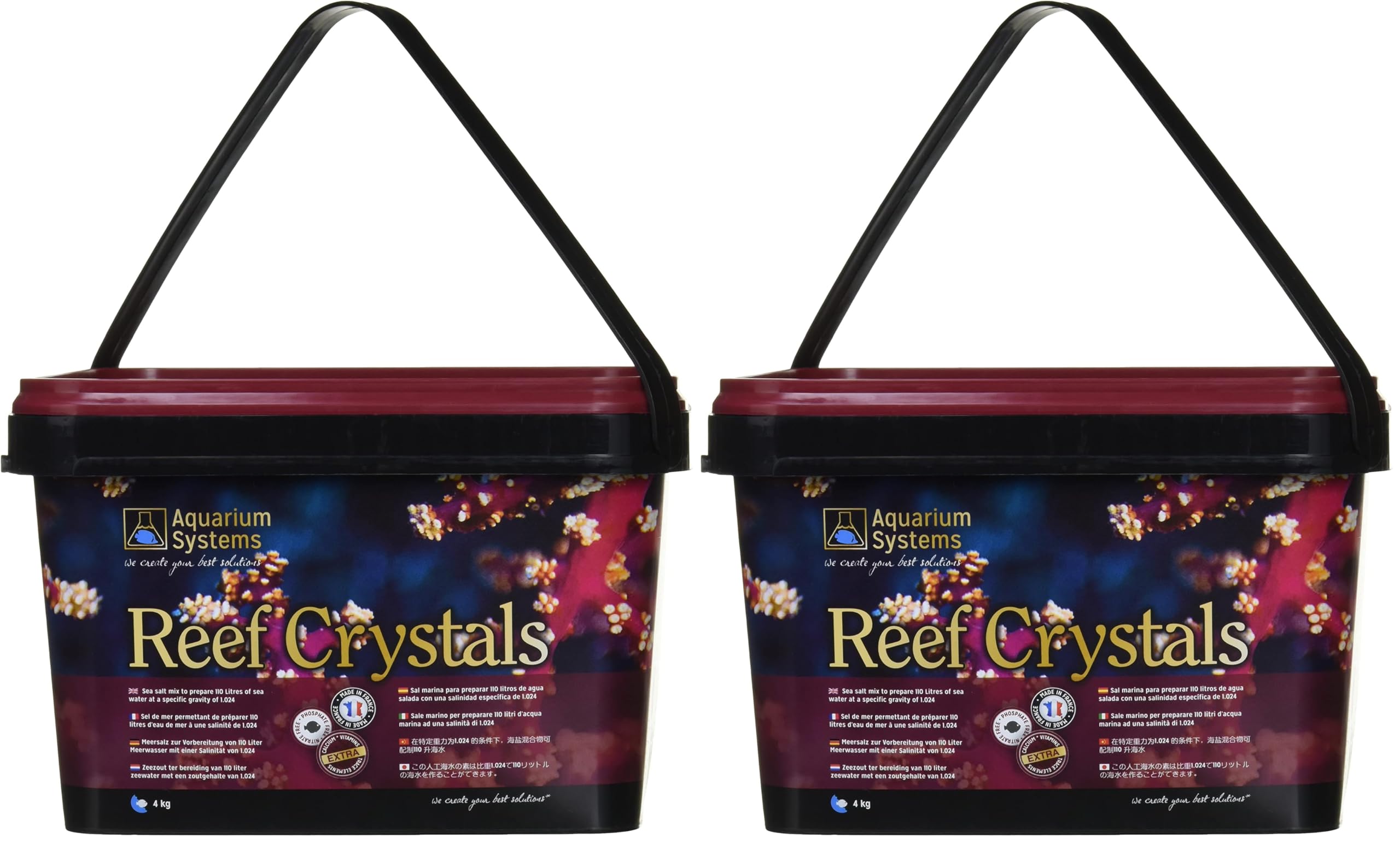 Aquarium Systems Reef Crystals Sel pour Aquariophilie 4 kg/120 L (Lot de 2)