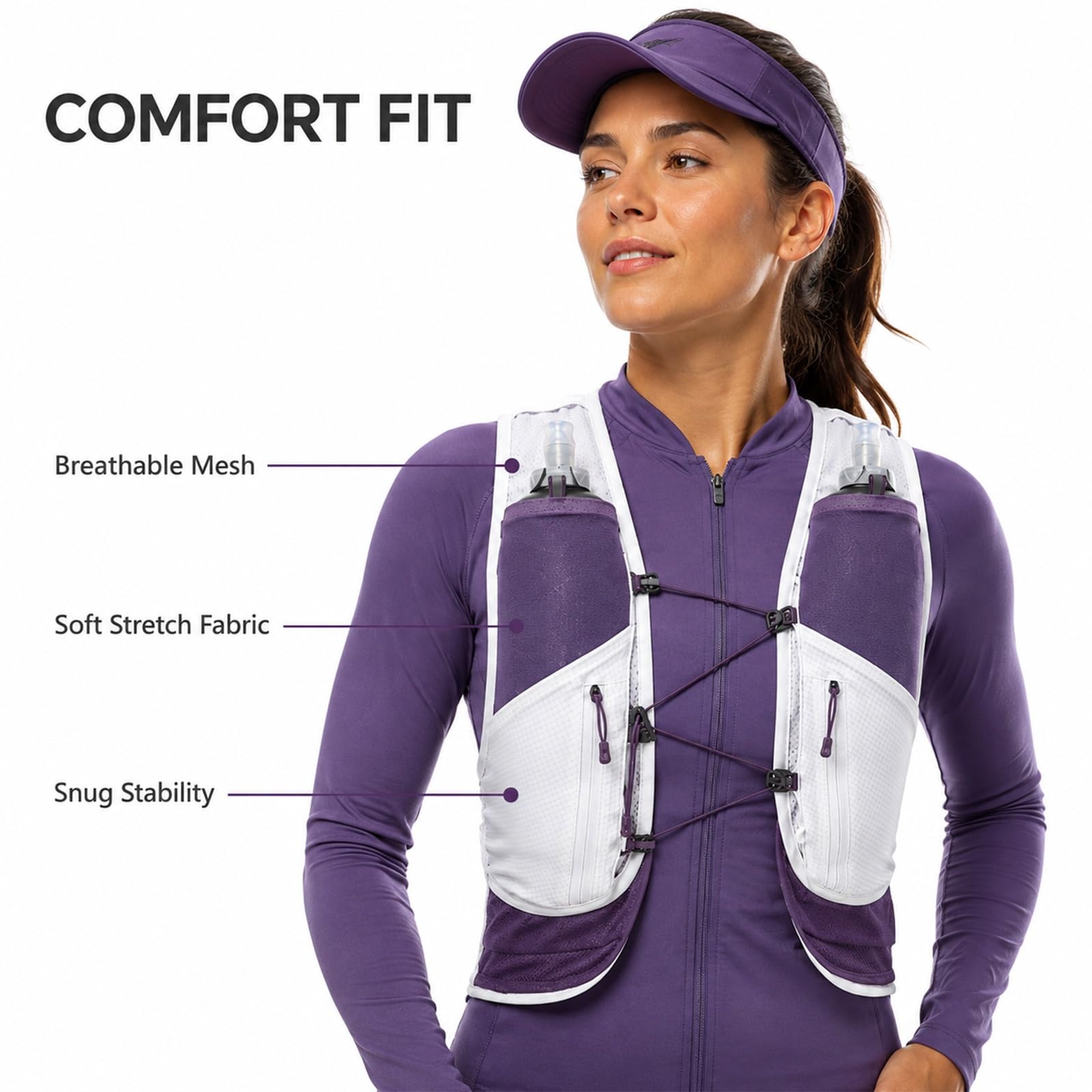 Chaleco Mochila Hidratación Trail 6L Maratón Senderismo Ciclismo