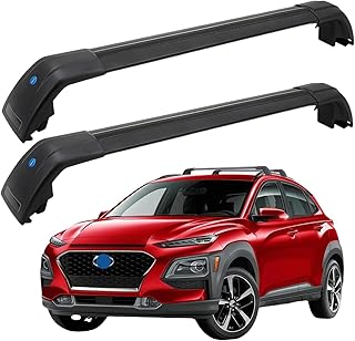 SYDSZ Cross Bar Roof Rack Fit for Hyundai Kona & Kona N & Kona Electric 2018 2019 2020 2021 2022 2023 2024 2025, Flush Side Rails, Heavy Duty Aluminum Roof Cross Bars Rooftop Luggage Rack