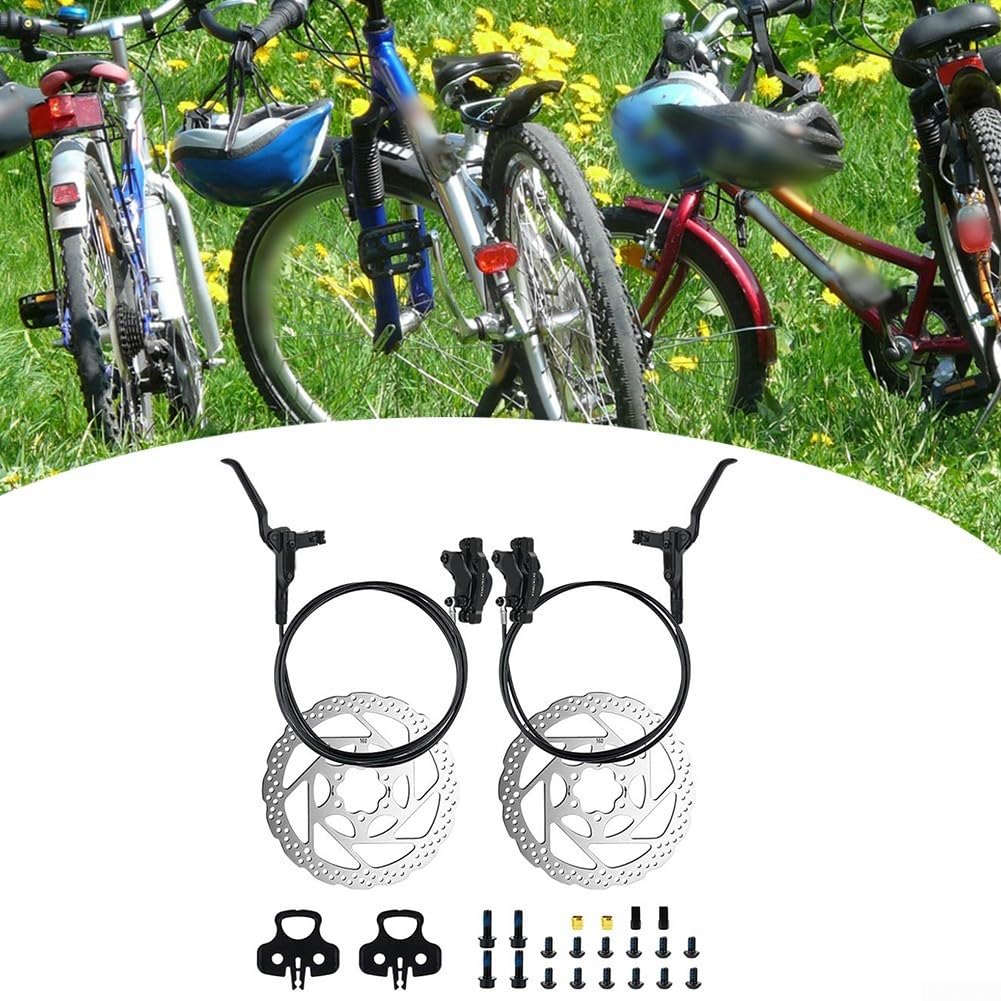 Set di pinze freno idrauliche per mountain bike con quattro pistoni, lega di alluminio lavorata CNC e frenata ad alta stabilità (senza disco)