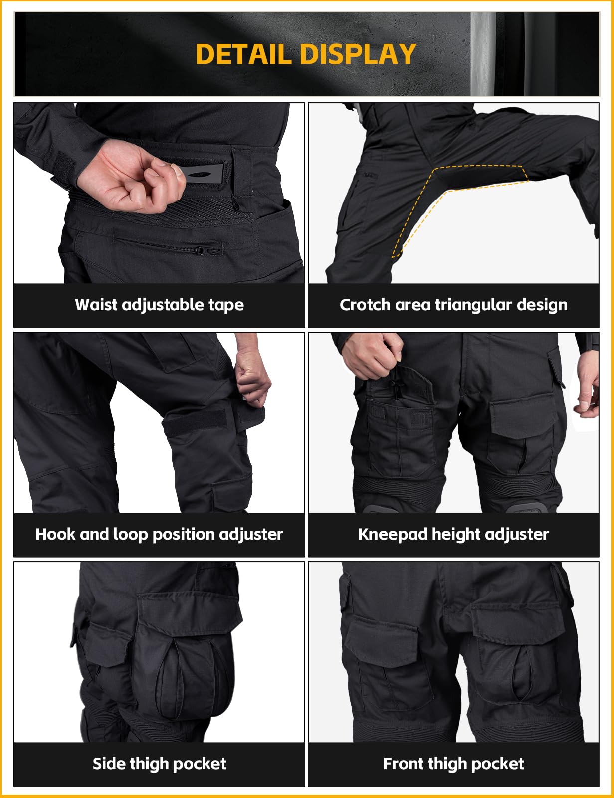 IDOGEAR Men G3 Combat Pants with Knee Pads Camouflage Pants Airsoft Paintball Outdoor Tactical Trousers — view 5