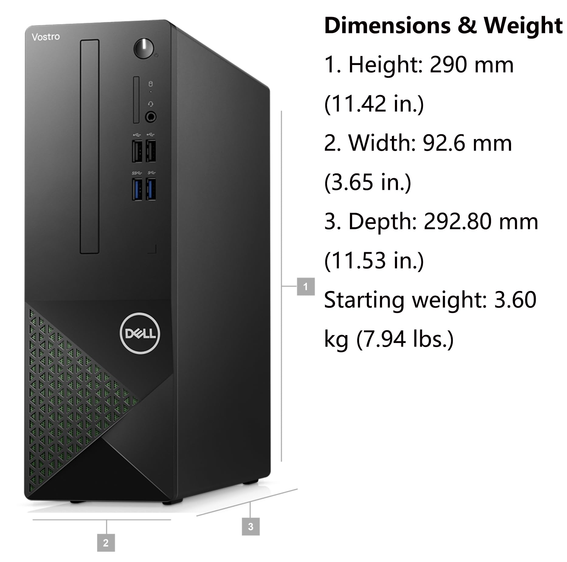 ⭐️62868⭐️Dell Vostro 3710 Dell Vostro 3710 Desktop Computer, Intel Core i7-12700, 64GB RAM