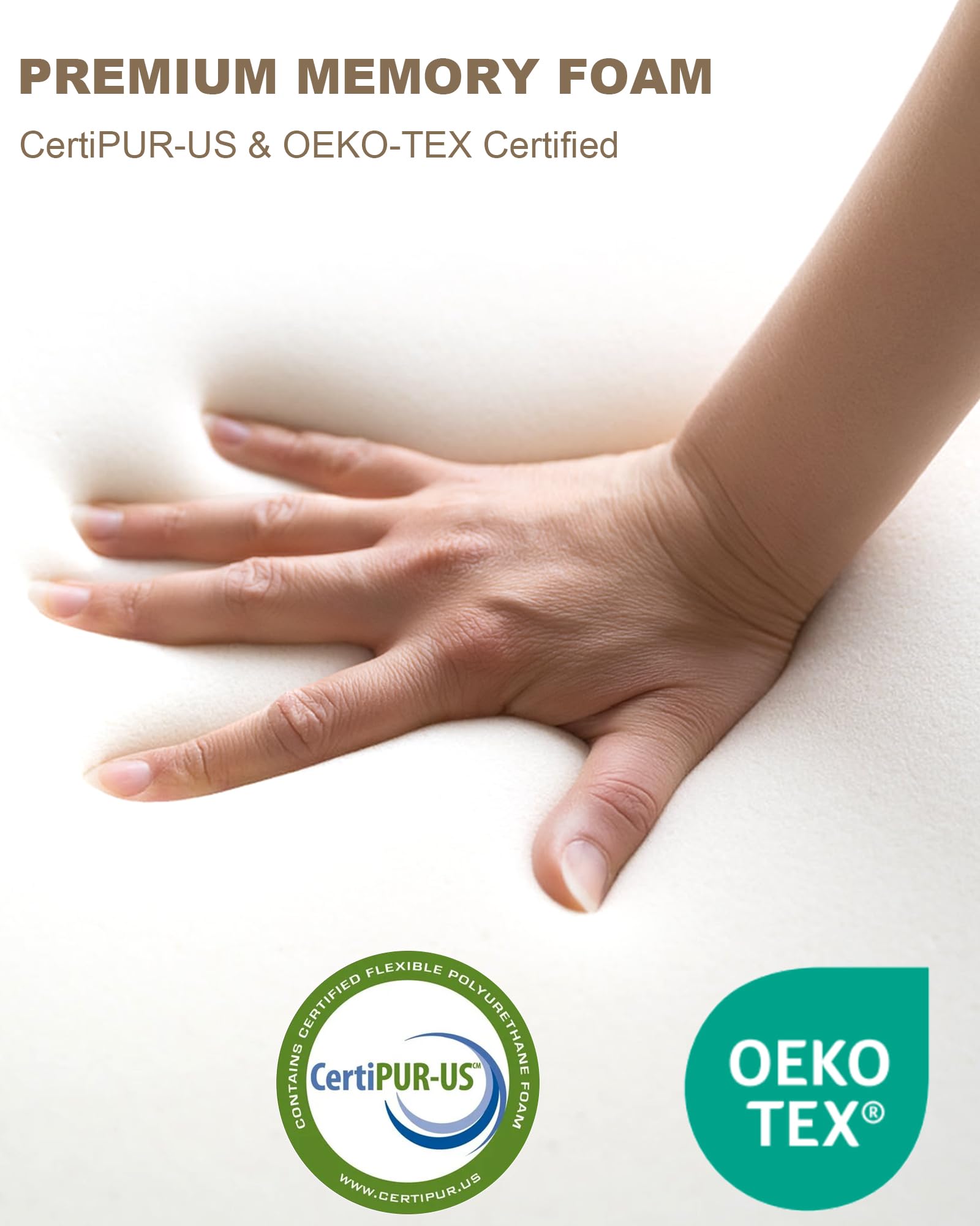 Zenzy Coprimaterasso King in memory foam da 10,2 cm, certificato CertiPUR-USA, allevia la pressione, coprimaterasso per camper con copertura ultra morbida [lavabile] 182,9 x 203,2 cm, king size