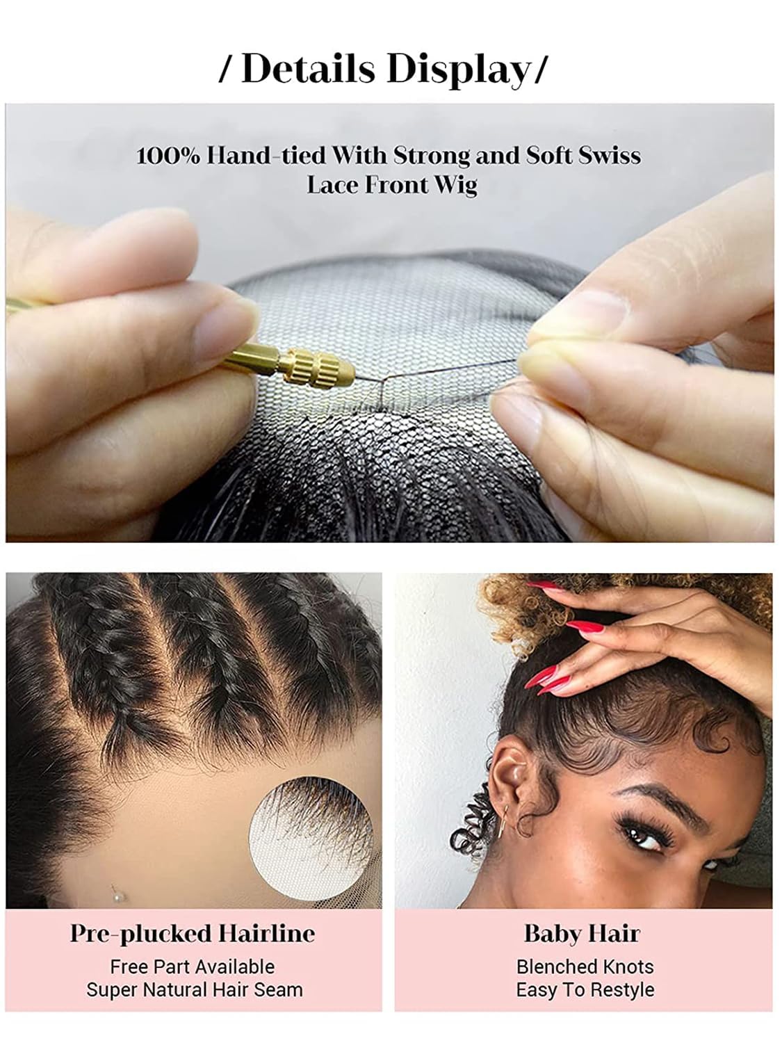 22 Zoll Echthaar Perücke Deep Wave 13X4 Lace Front Human hair Wig,200 Density Deep Curly Glueless HD Transparent Lace Wigs Human Hair For Black Women Pre Plucked,Natural Black (56cm)