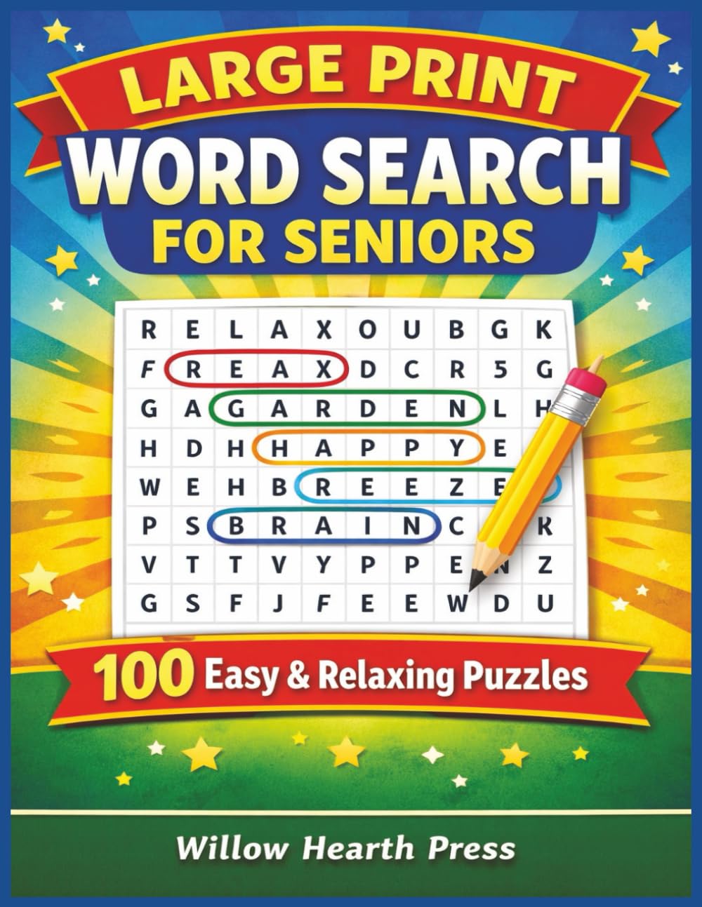 Large Print Word Search for Seniors: 100 Easy & Relaxing Puzzles