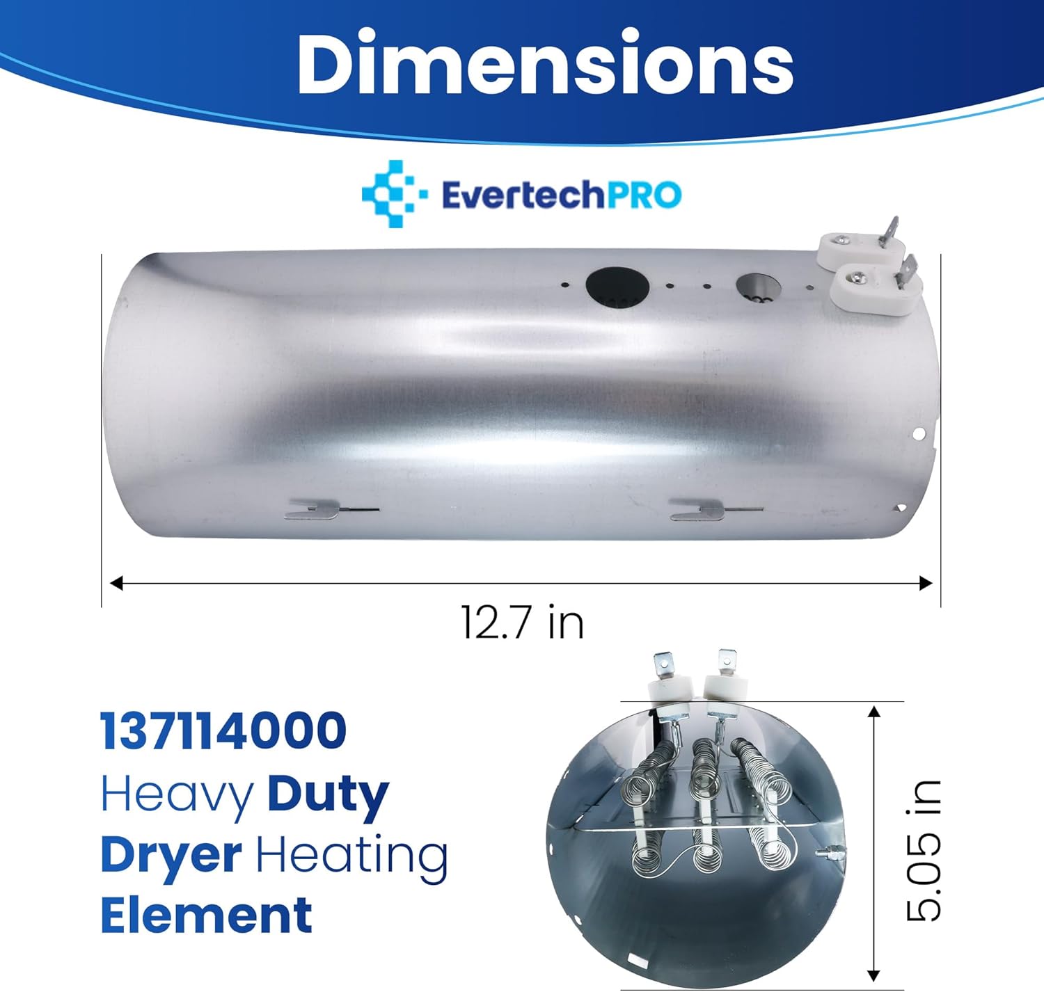 EvertechPRO 137114000 Dryer Heating Element Kit – Compatible with Electrolux & Frigidaire Dryers – OEM-Quality Replacement, Restores Heat & Performance