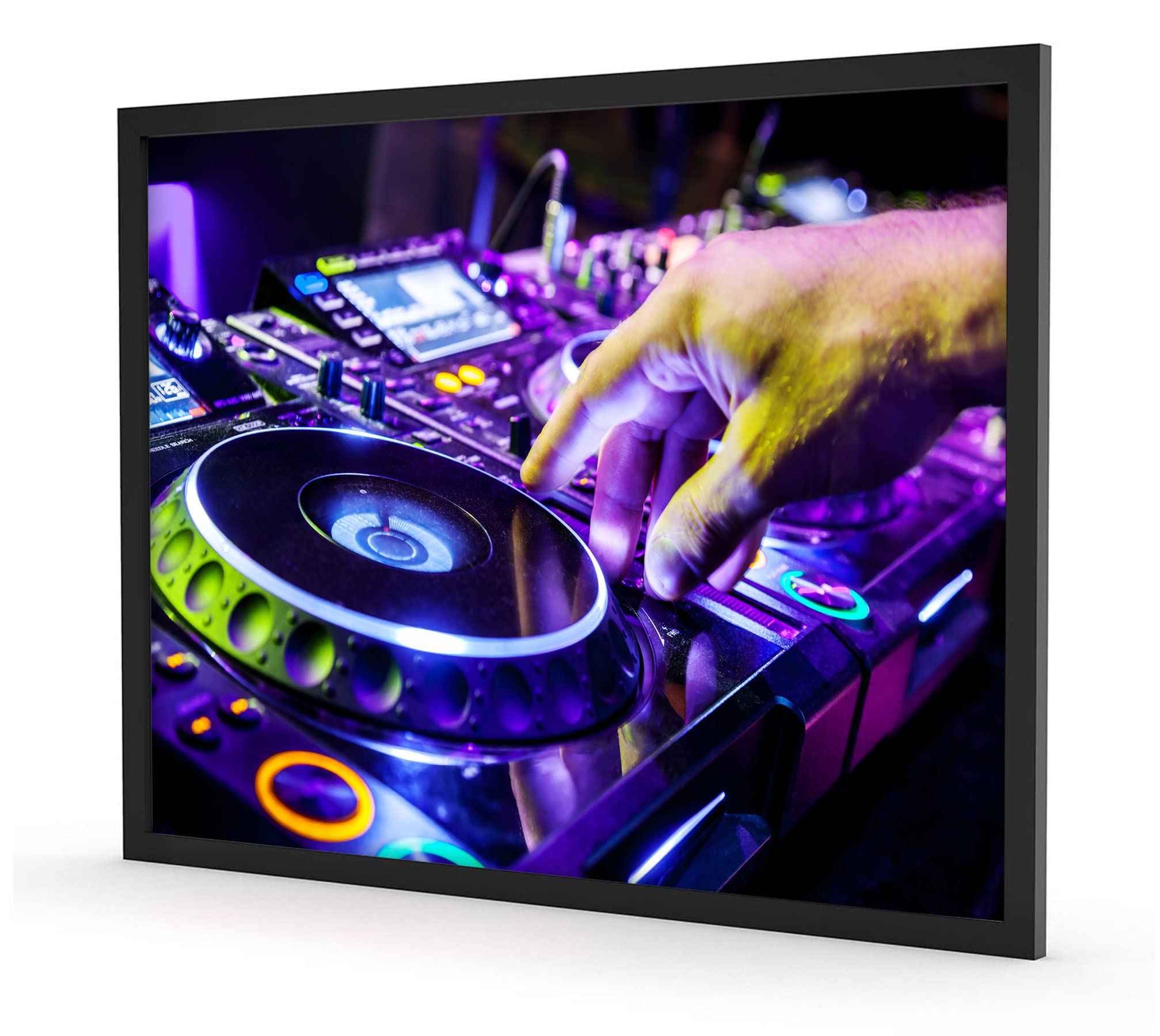 Piatto da DJ Cool Music, poster in cornice, formato 80 x 60 cm, stampa artistica incorniciata