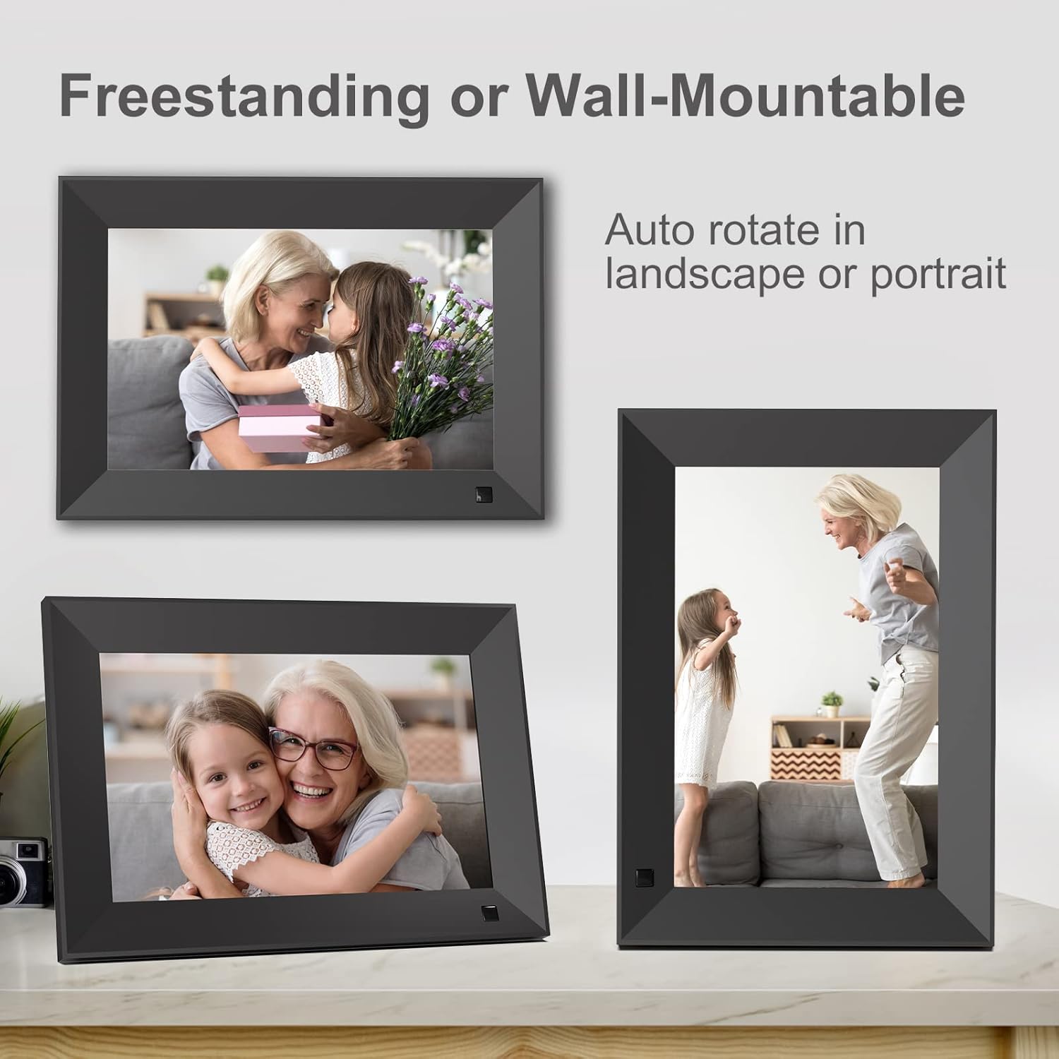 BSIMB 32GB WiFi Digital Picture Frame 8 Inch, Digital Photo Frame1280x800 IPS Touch Screen Motion Sensor, Upload Photos/Videos via App, Email, Portrait and Landscape, Gift for Grandparents : Electronics