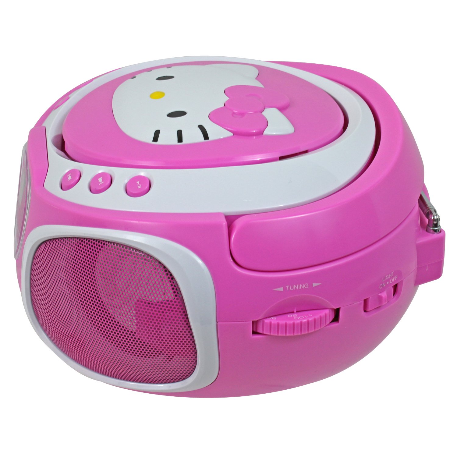 Hello Kitty Portable Stereo CD Boombox with AM/FM Radio, Speaker and