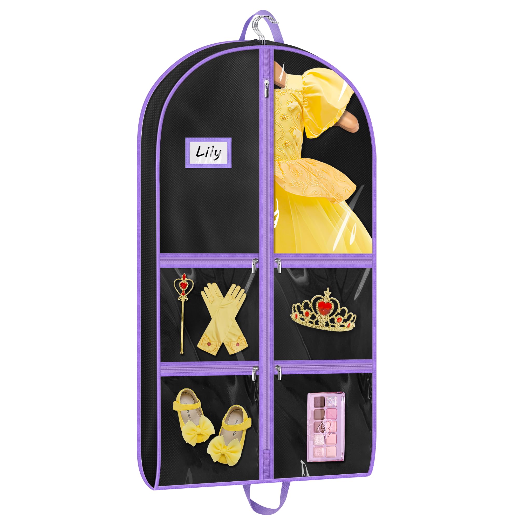 MISSLO Cheer Uniform Bag for Cheerleading Uniform 40 Hanging Dance Garment Bags for Dancers Foldable Cheer Bag with