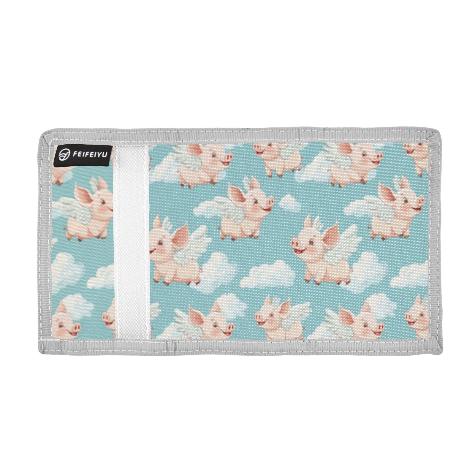 Wusikd Flying Piglets Kids Wallet for Boys Girls Cute Toddler Trifold Wallet Novelty Wallet for Teens Women Men