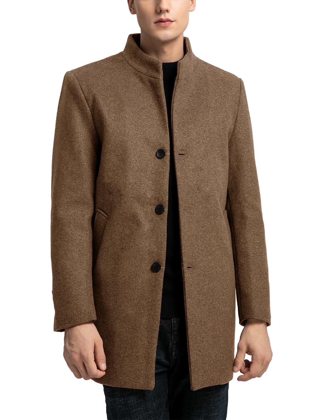 sukany Men's Casual Wool Blend Jacket Trench Coat Single Breasted Slim Fit Pea Coat Winter Warm Business Overcoat-picture-41