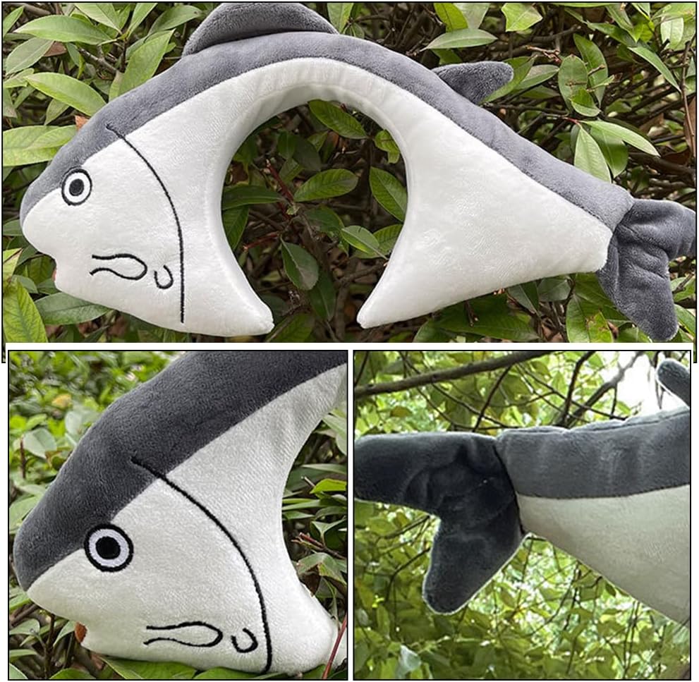 Ciieeo Large Salted Fish Headband Plush Sea Animal Hairband for Halloween Costume Party Photo Prop Fun Headwear