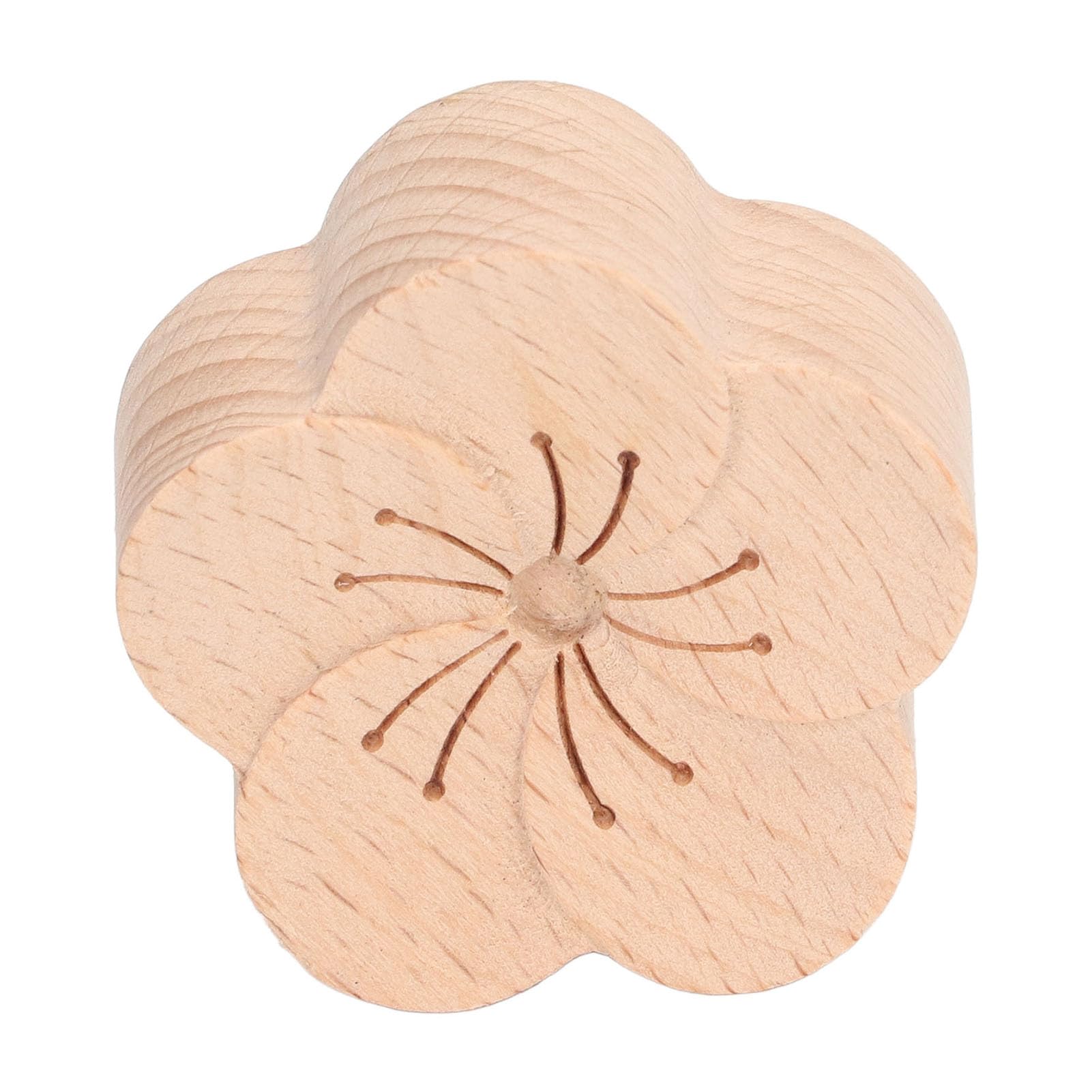 Difusor de aceite esencial con forma de flor de ciruela, difusor de madera de haya natural para coches, oficinas, dormitorios y estudios de yoga con clip compacto