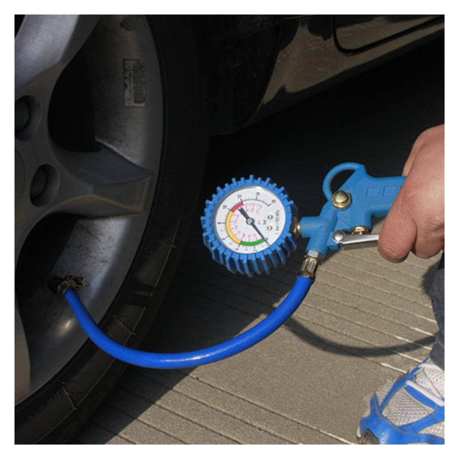 Jauge de gonflage de pression d'air de pneu de voiture écran LCD manomètre de surveillance de l'inflation LED testeur de véhicule de rétro-éclairage numérique Facile à Utiliser