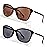 SKYOLUY Premium Bifocal Reading Sunglasses for Women, Retro Cateye Sun Readers UV400 Protection, Classic Shades Black & Tortoise (1 Black & 1 Tortoise, 1.75)