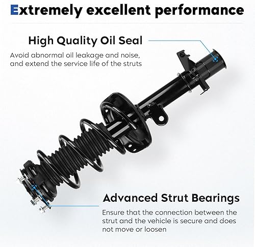 Miniatura 3 de Conjunto completo de puntales delanteros con amortiguador de resorte helicoidal compatible con Honda CR-V 2007-2014, reemplazo 272492 272491