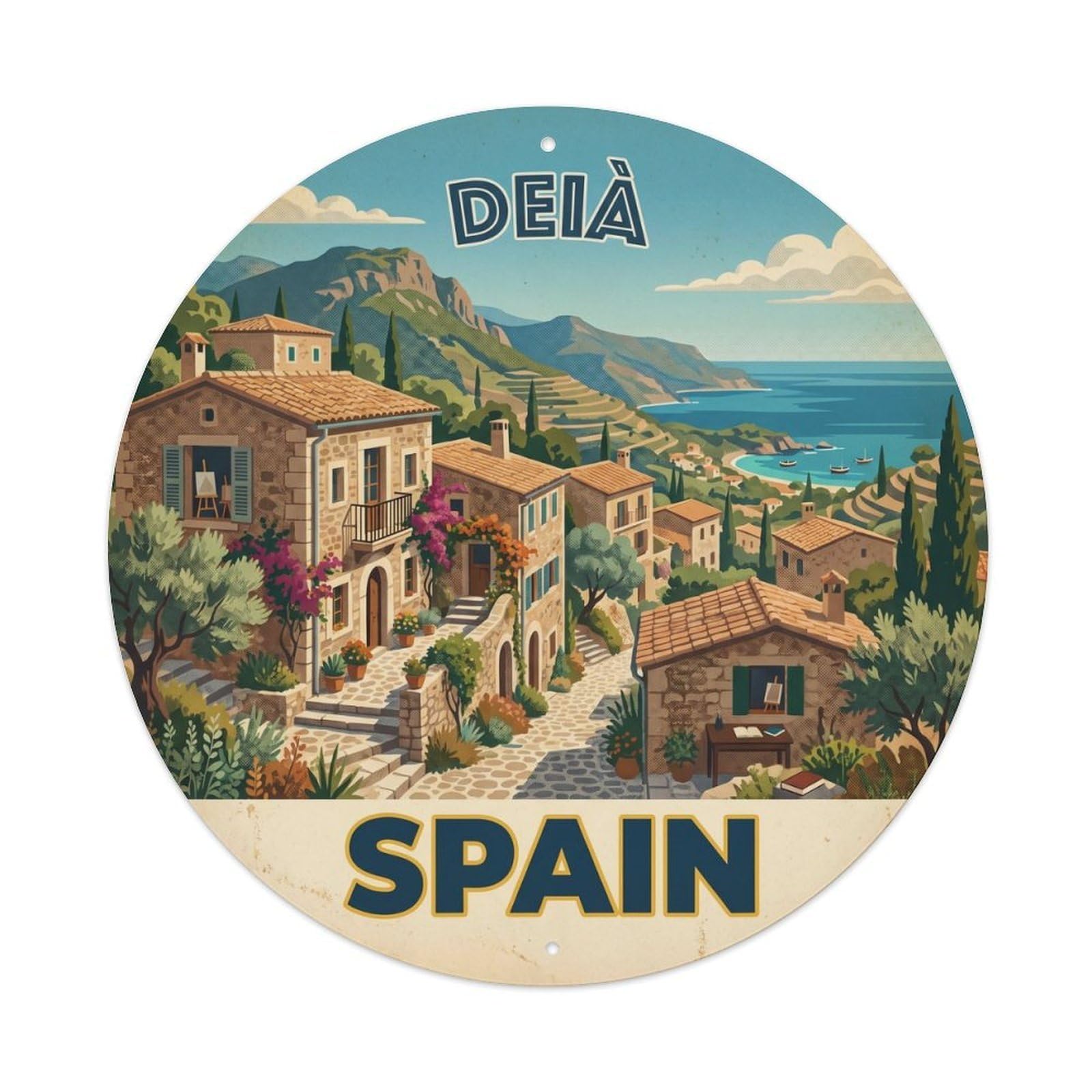 Mallorca Deia Spain Landmark Travel Destination Metal Tin Sign