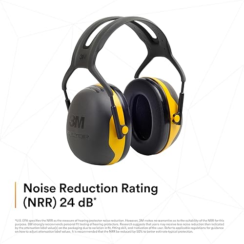 Miniatura 6 de 3M PELTOR - Orejeras de protección auditiva, serie X X2A, diadema sobre la cabeza, NRR 24 dB, paquete de 1, construcción, fabricación,