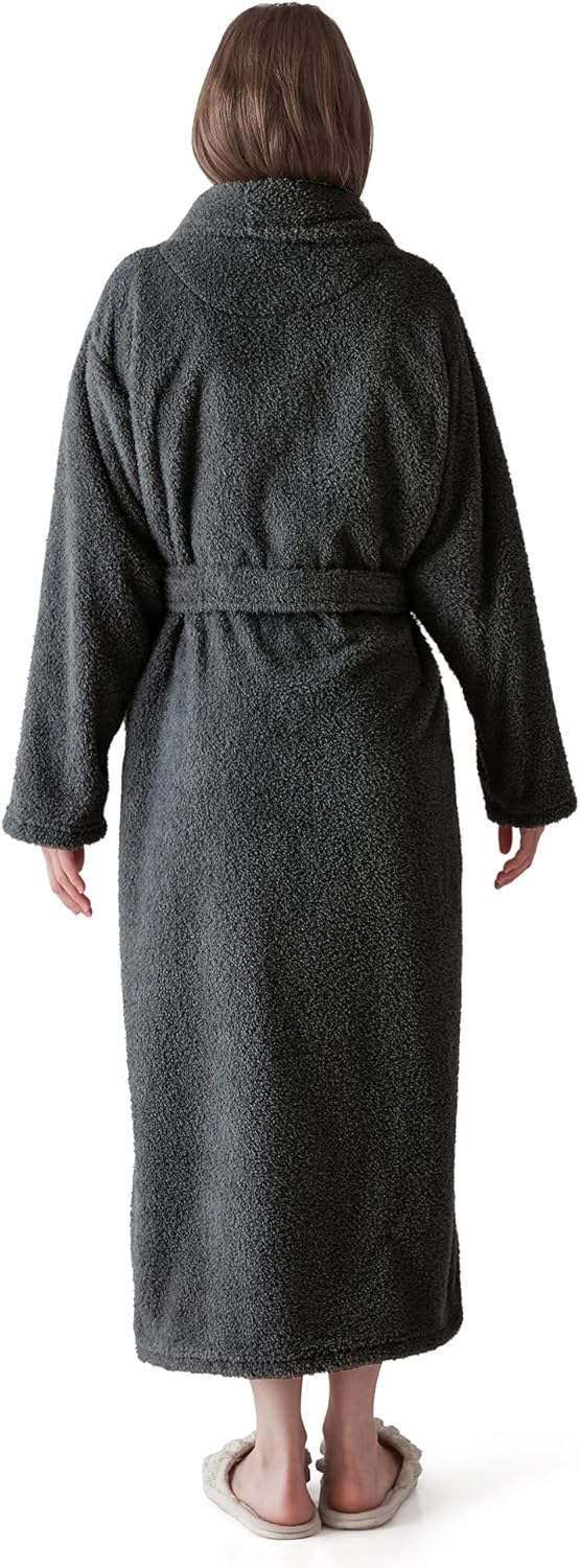 Robes for Women – Premium Plush Fleece Long Bathrobe for Women with Shawl Collar, Soft Warm Womens Robe - Image 3