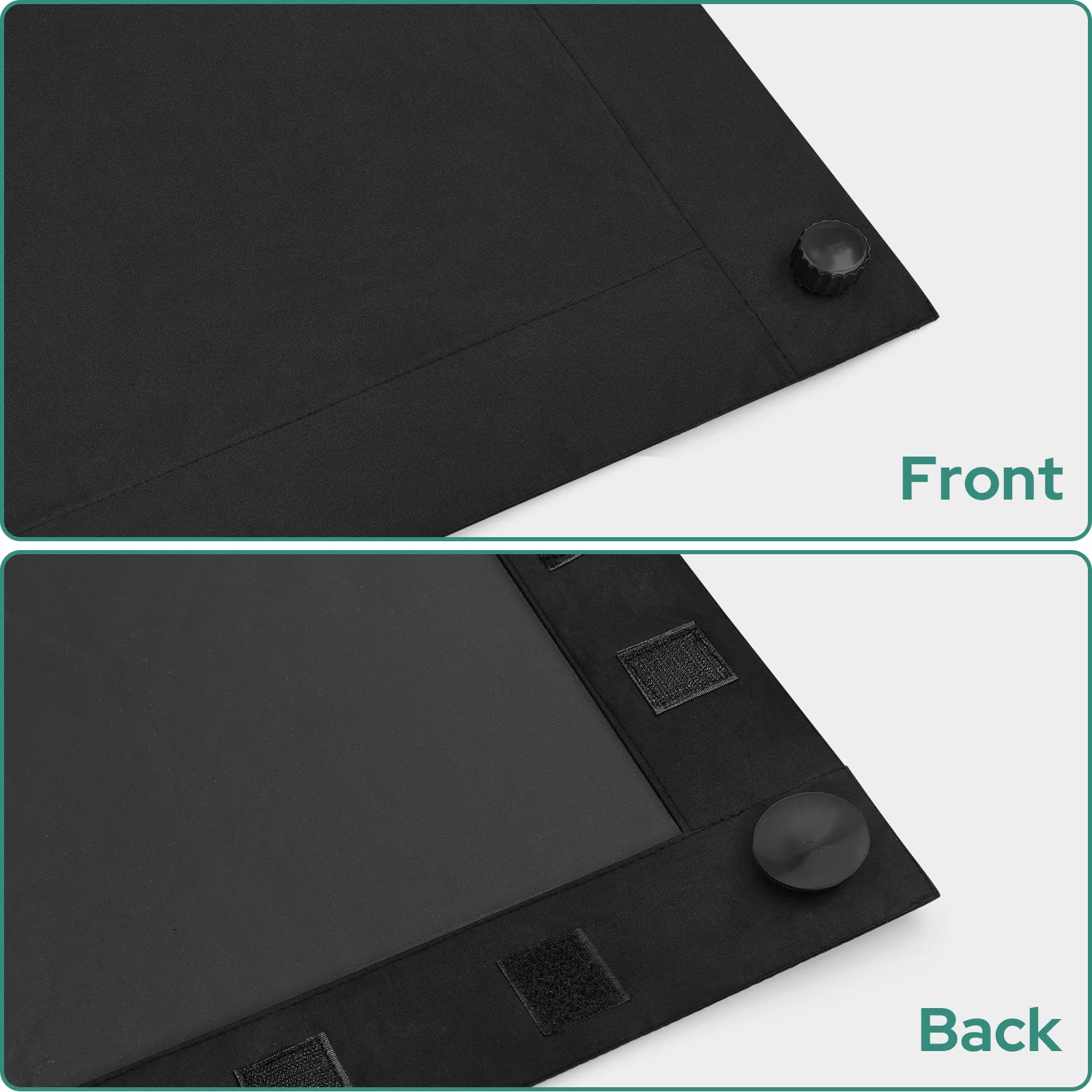 HOMEIDEAS 100% Portable Blackout Curtains for Baby Travel Blackout Curtains with Suction Cups Blackout Shades for Windows Temporary and Removable Window Cover Blackout Blinds for Nursery Kids Bedroom